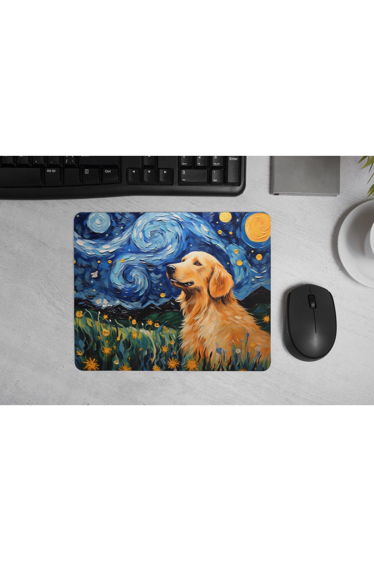 MS Major Selection-Golden Retriever Mouse Pad – Starry Night Design (17.5X21.5 Cm, Non-Slip Base) 2