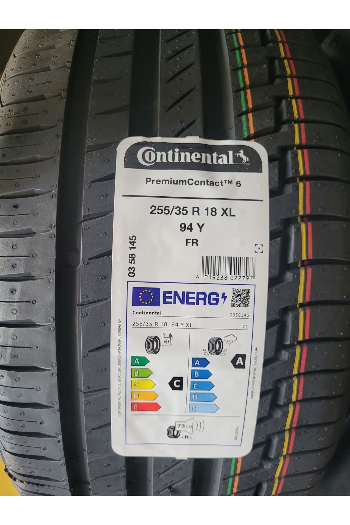 Continental 255/35R18 Premium Contact6 Çift Olarak ( 2 Adet) 94Y XL 16.Hafta 2024 Üretim*