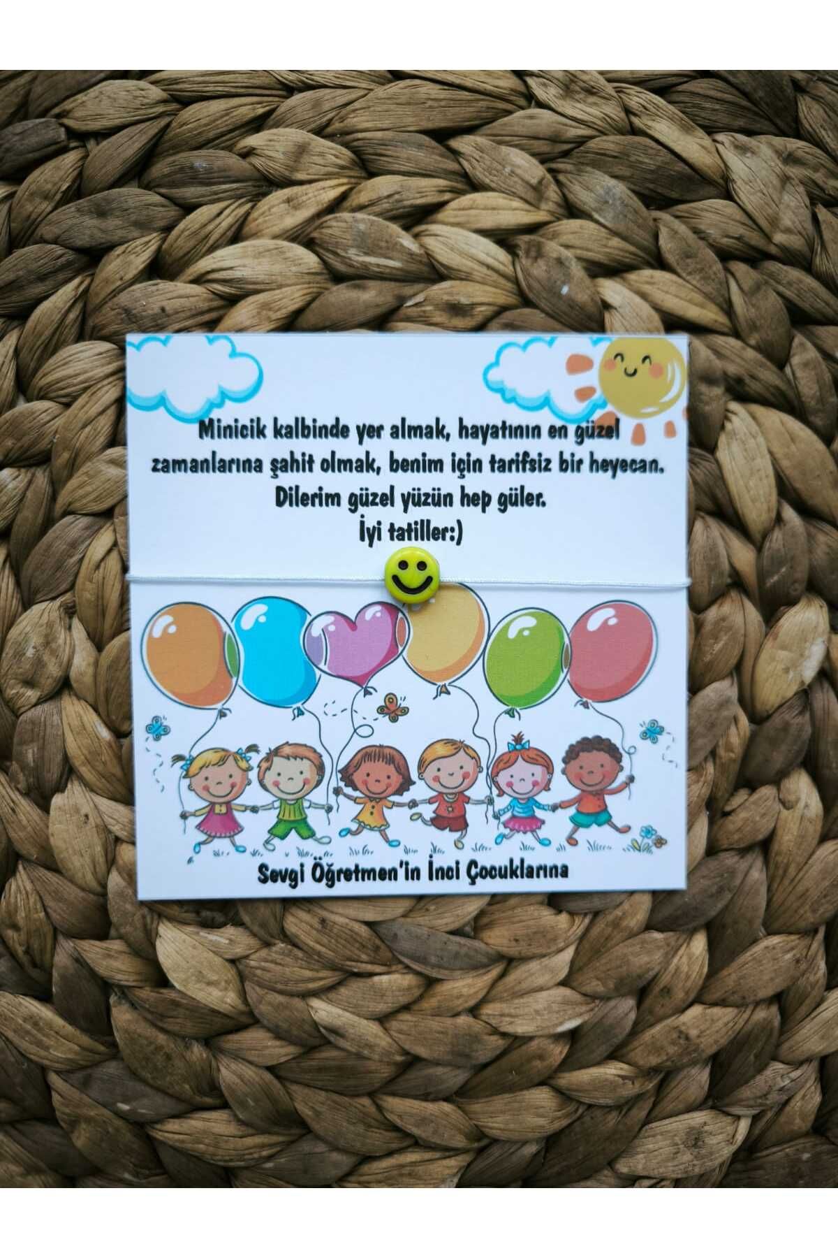 SelisCraft İyi Tatiller Kişiselleştirilebilir Hediye Şans Bileklik, Sınıfına Hoşgeldin Hediye Model 2 - 30 Adet