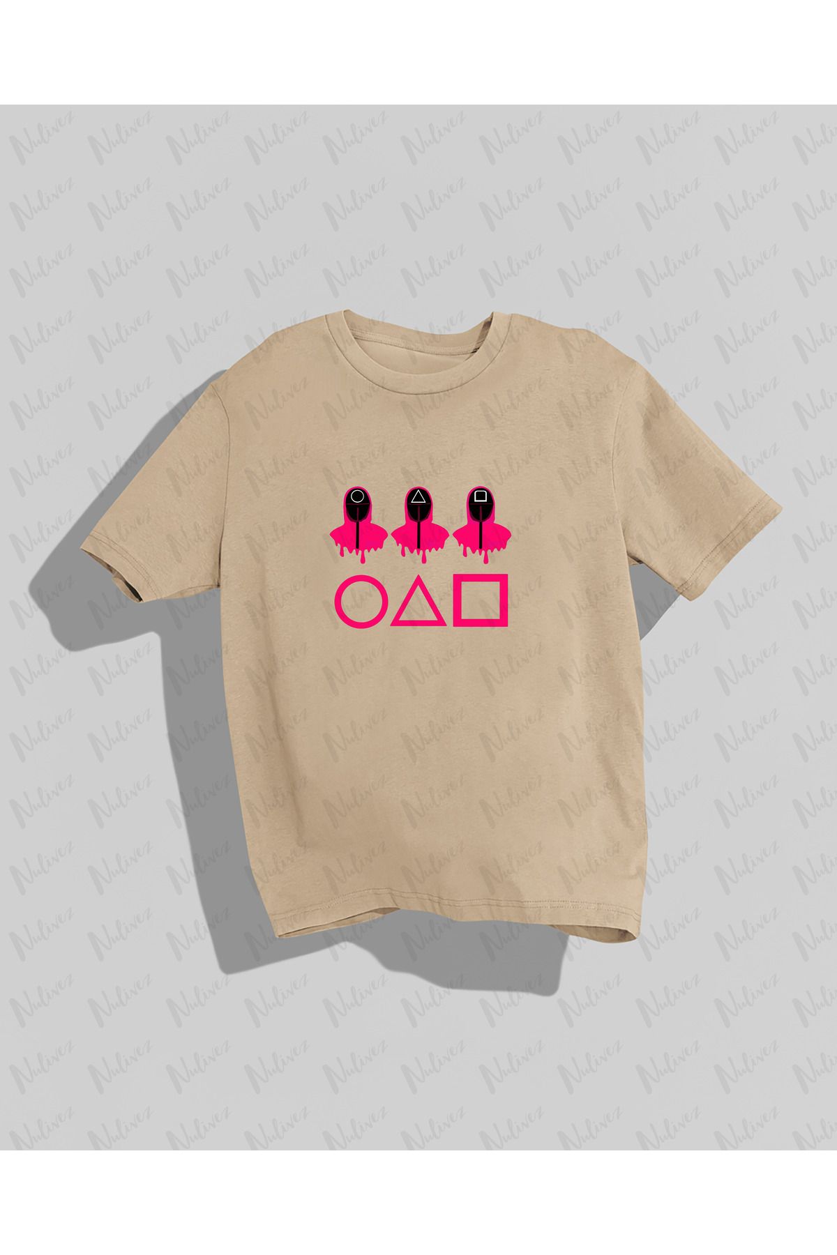 Nulivez Squid Game Tasarımı Baskılı Yüksek Kalite Kompakt Unisex Oversize T-Shirt