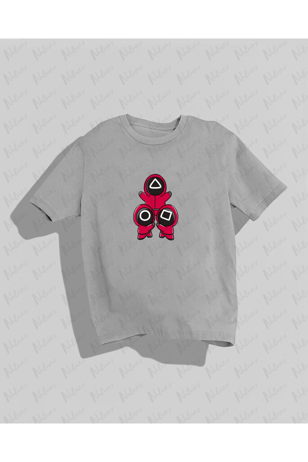 Nulivez Squid Game Tasarımı Baskılı Yüksek Kalite Kompakt Unisex Oversize T-Shirt