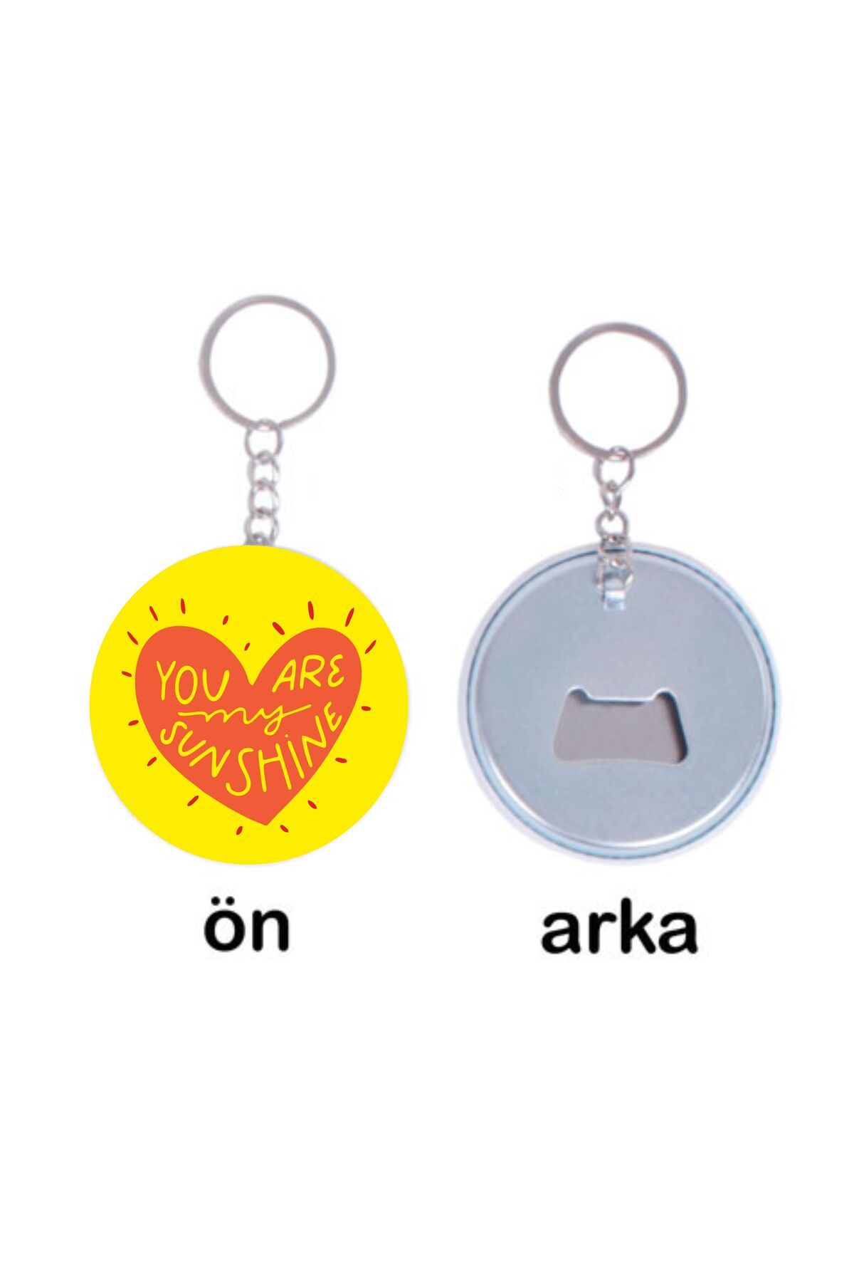 hediyenebak 2'li You Are My Sun Shine Tasarımlı Özel Açacaklı Anahtarlık