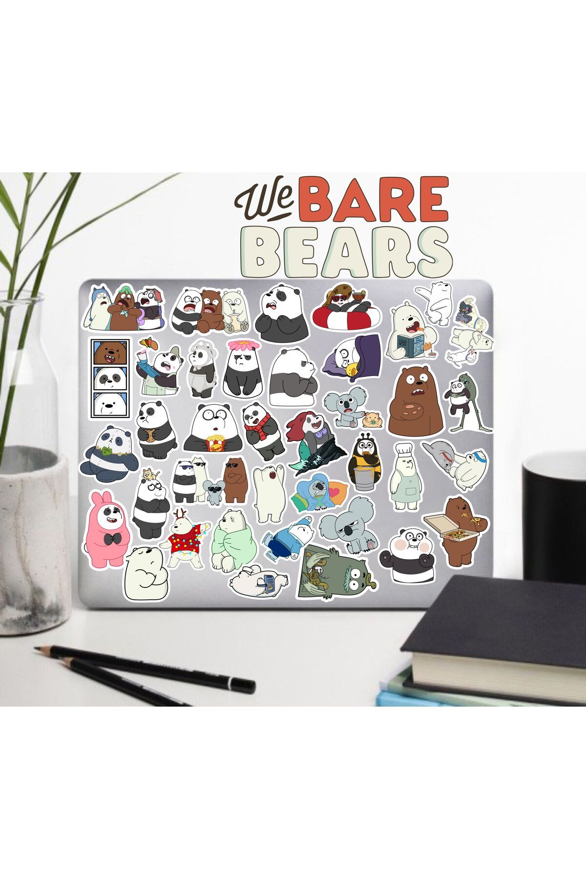 hediyenebak We Are Bears Seri 3 Sticker Seti | Laptop Ajanda Pc Tablet Telefon Defter Etiket Bullet Journal