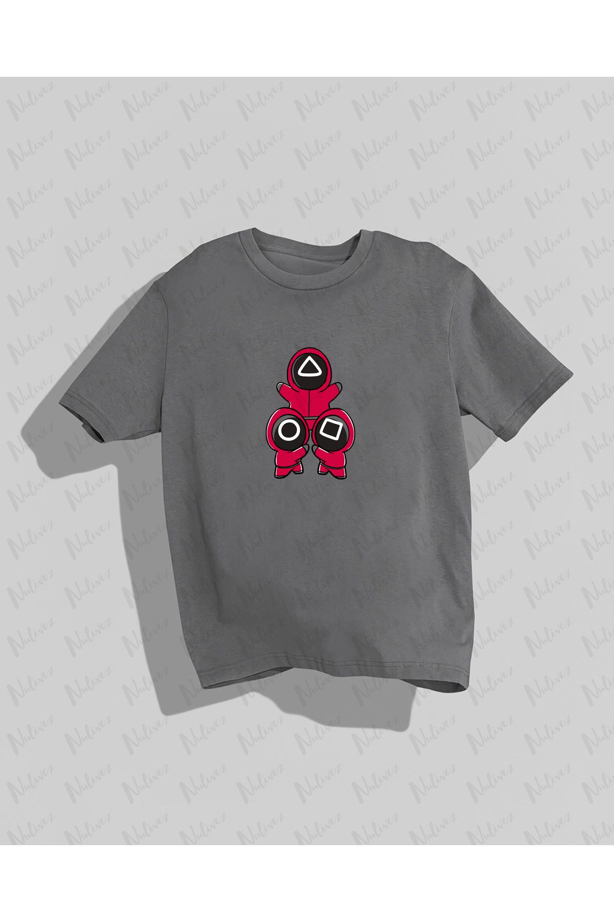 Nulivez Squid Game Tasarımı Baskılı Yüksek Kalite Kompakt Unisex Oversize T-Shirt