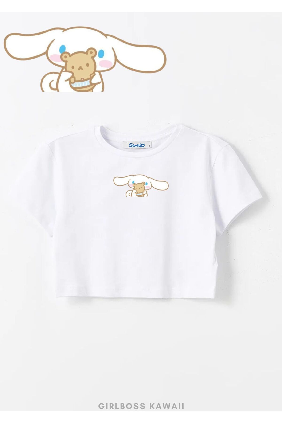 Girlboss Kawaii Girlboss Cinnamoroll crop t-shirt buxe beyazı , 10 farklı model