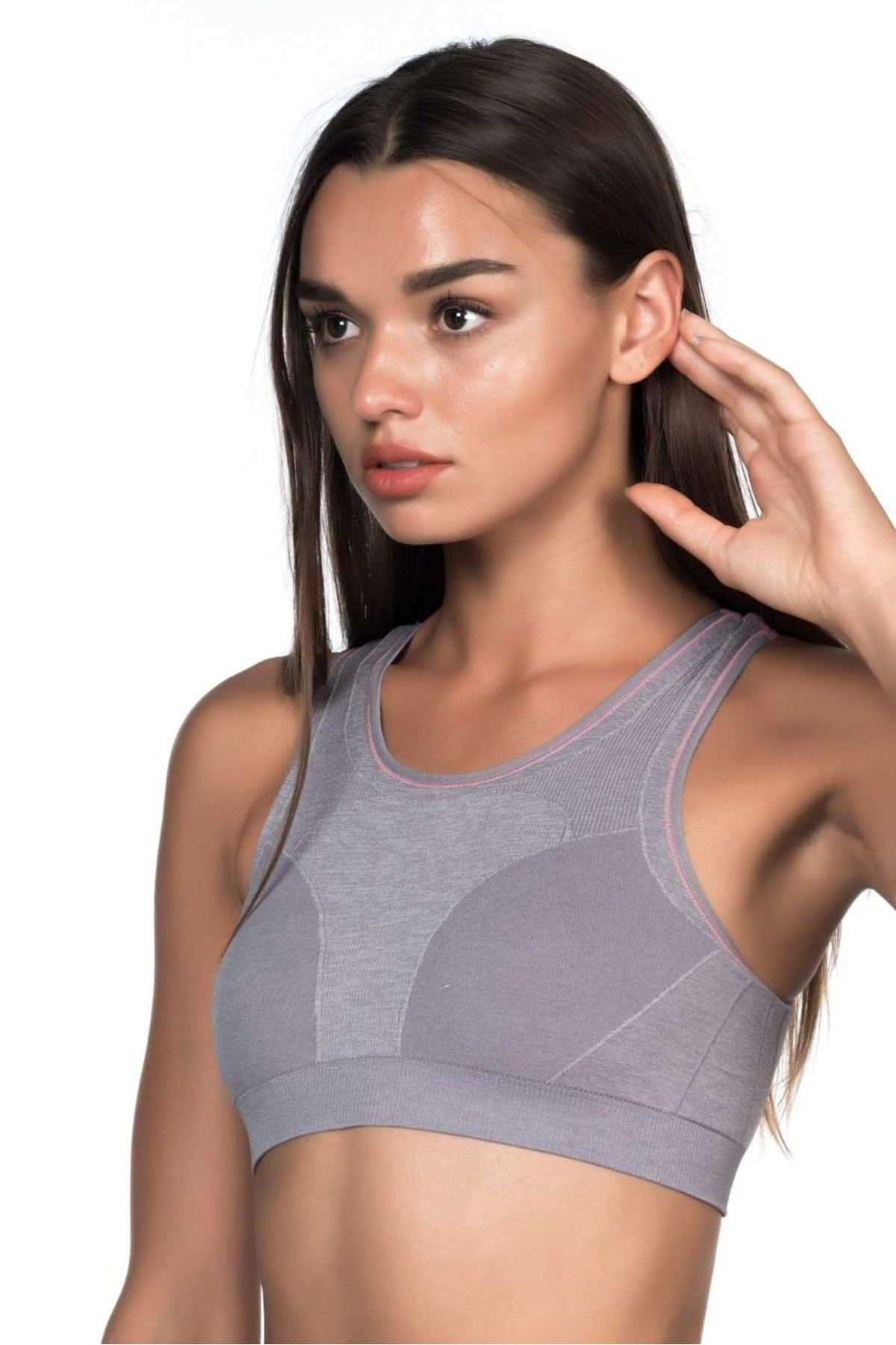GiyimCity GRİ Double Sporcu Büstiyer