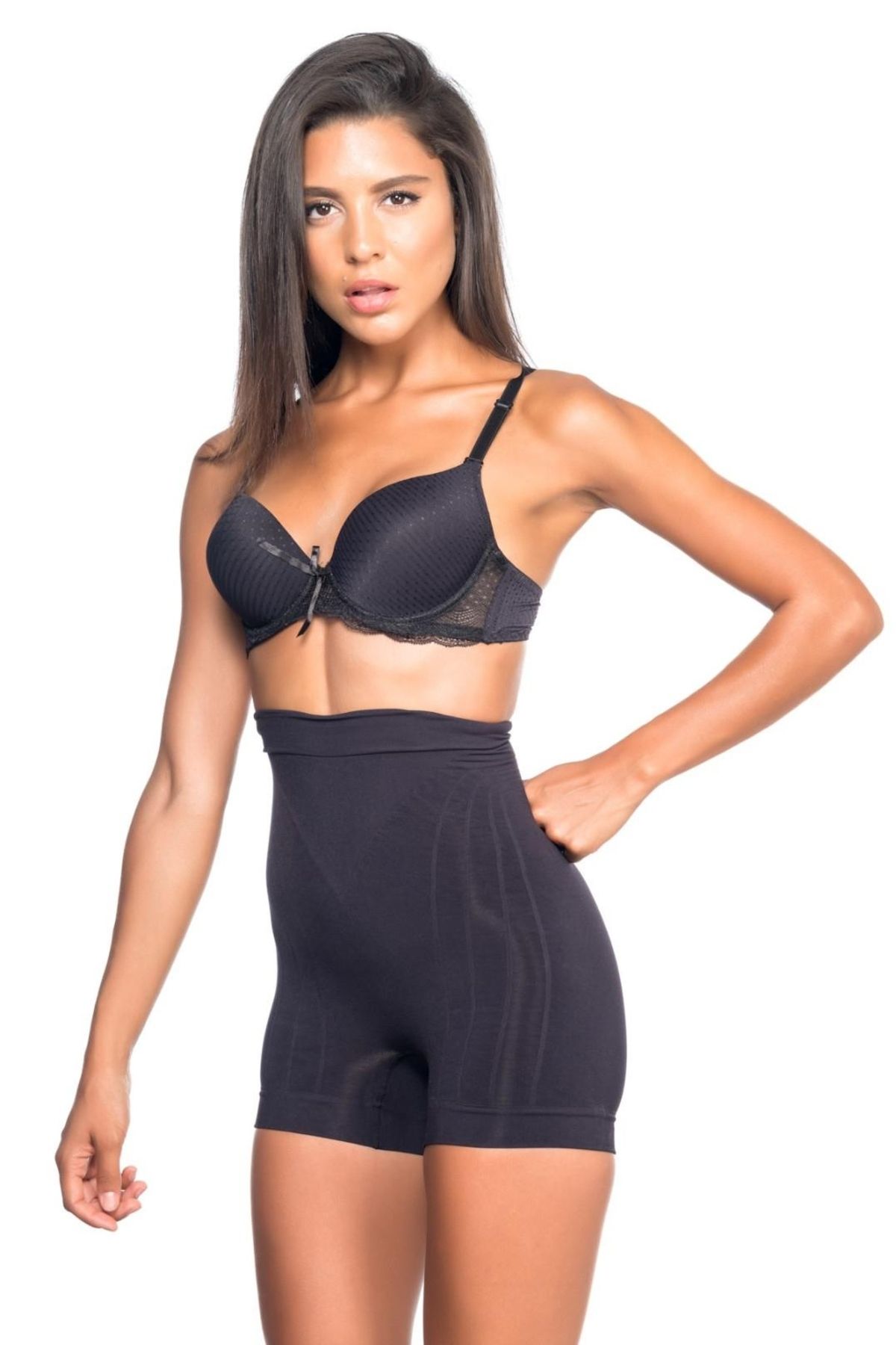 GiyimCity SİYAH Düşük Bel Boxer Korse