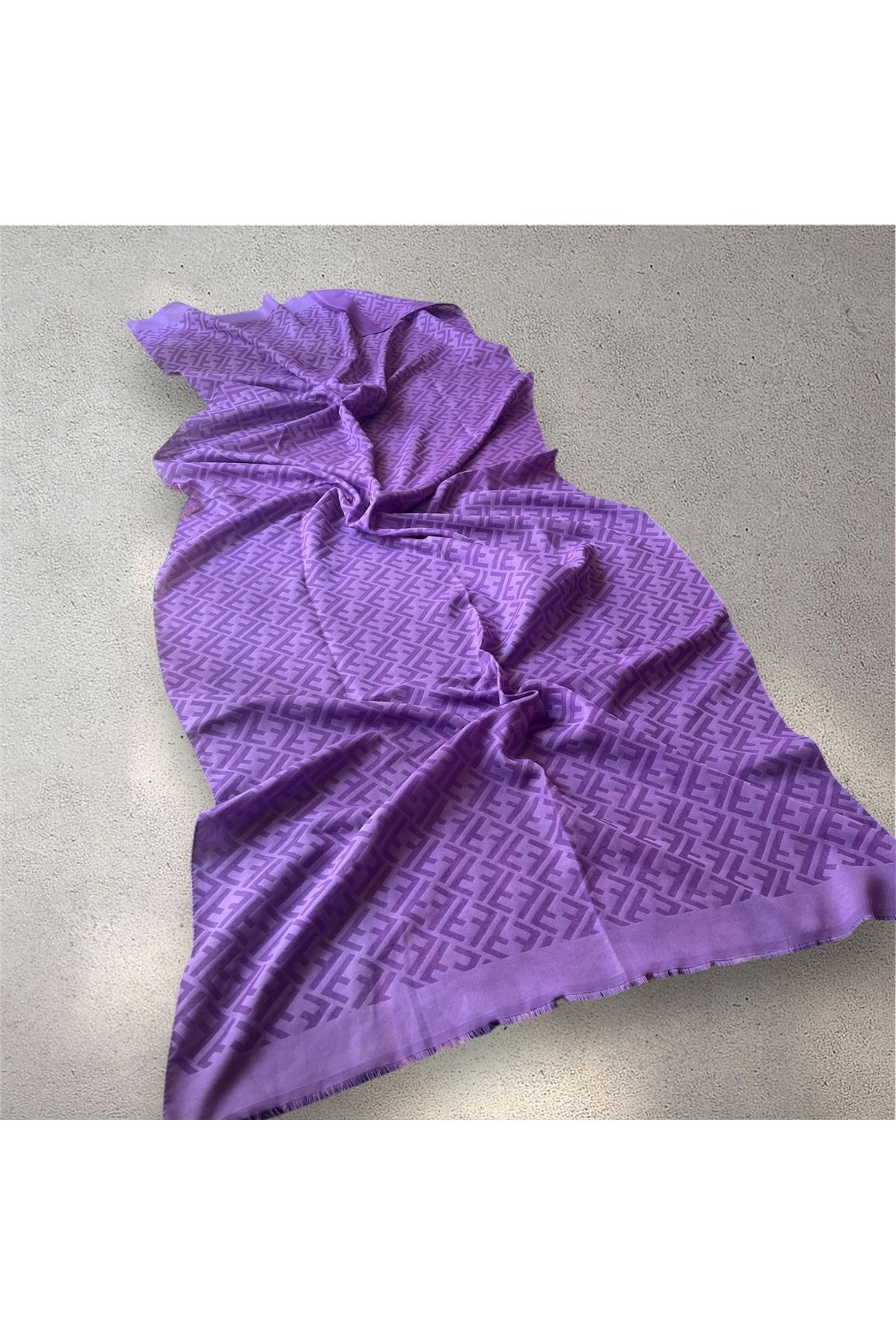 Butik Soft Pamuk F Desen Mor Şal
