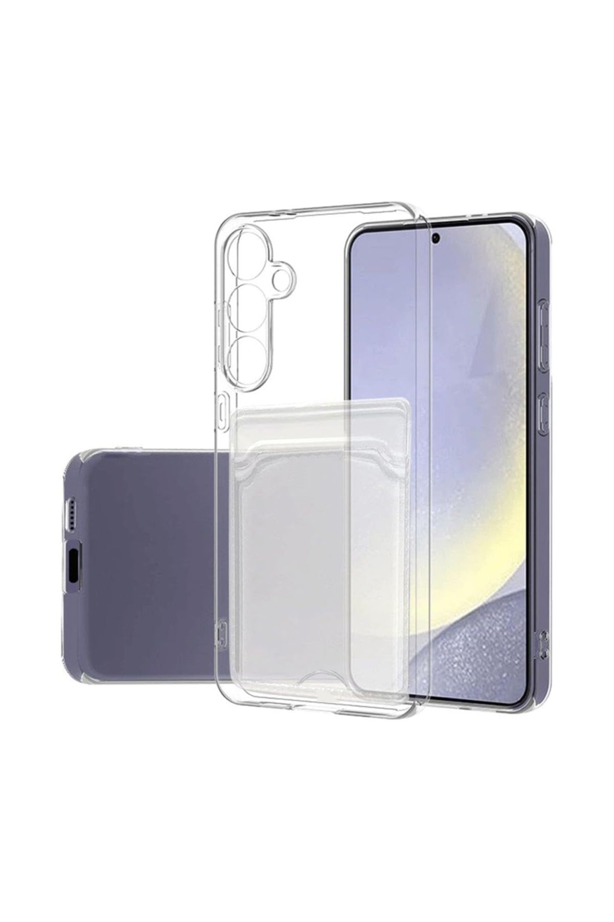 NewFace Samsung Galaxy S24 FE Kılıf Cardy Şeffaf Kartlık Cepli Kapak