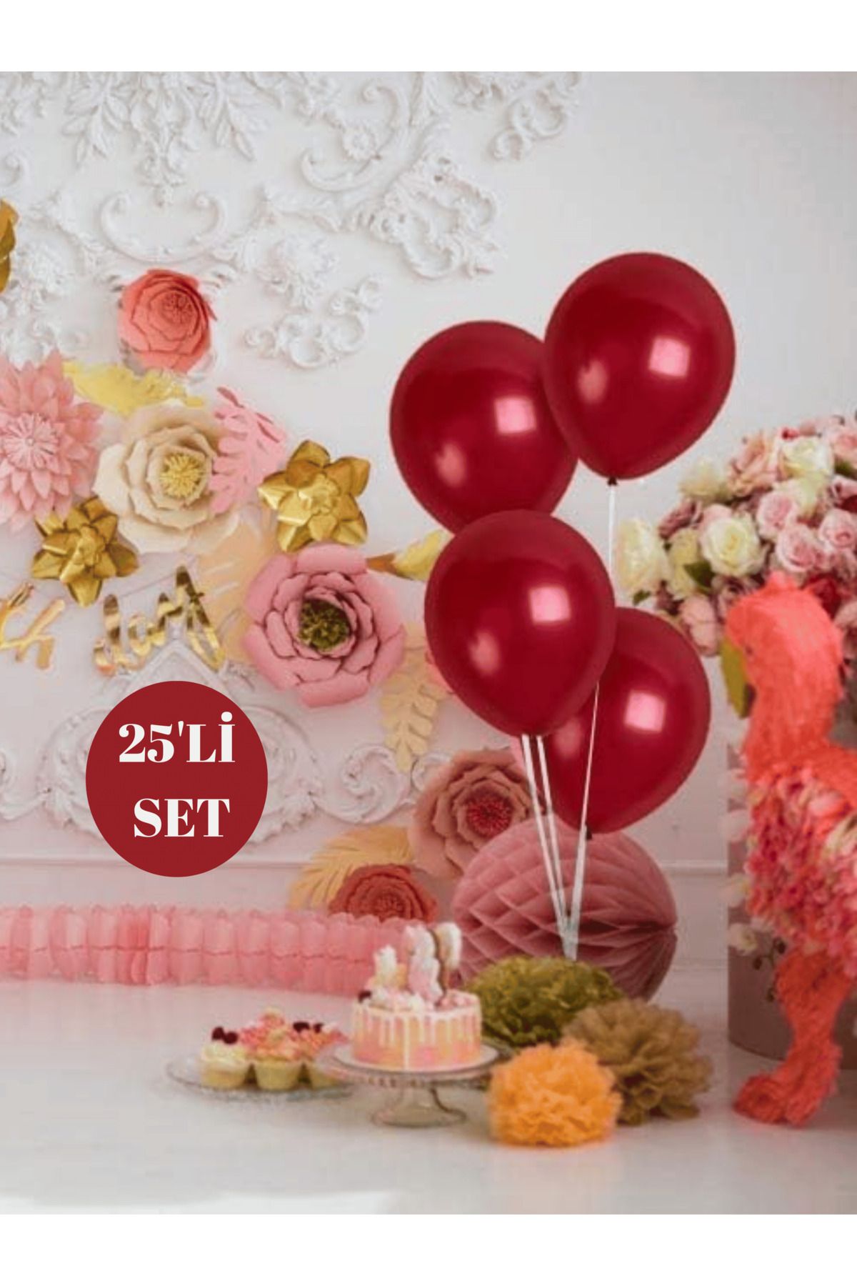 Bunloon Metalik Bordo Balon – Lüks ve Derin Tonlu Parti Süsleme Balonu