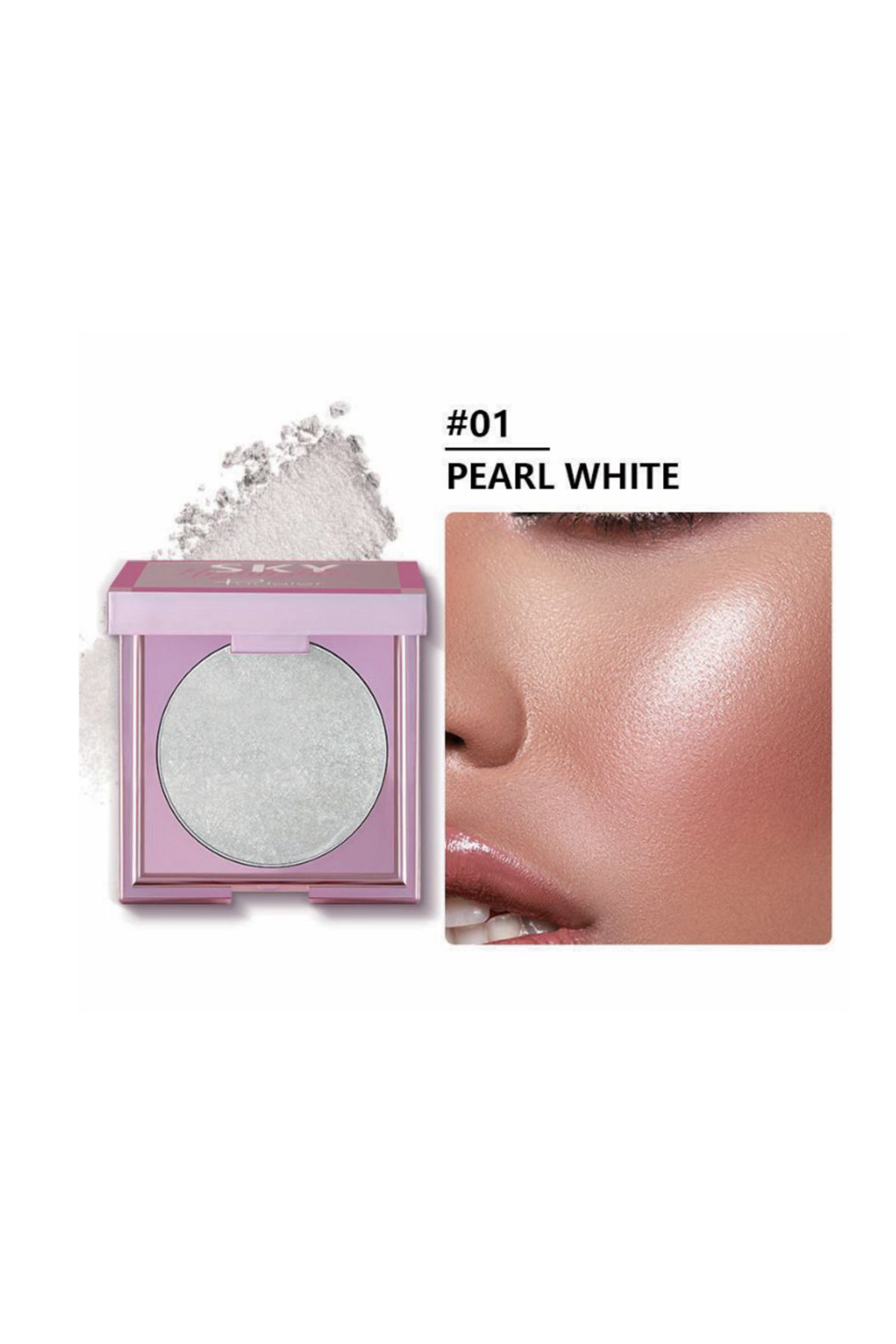 Pudaier Prizmatik yansımalara sahip toz aydınlatıcı - High Shine Soft Highlighter Palette 8 Shades vegan