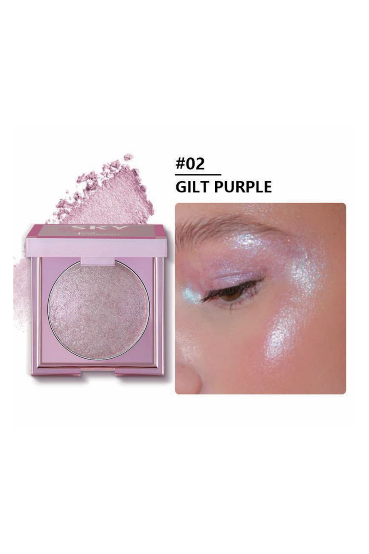 Pudaier Prizmatik yansımalara sahip toz aydınlatıcı - High Shine Soft Highlighter Palette 8 Shades vegan