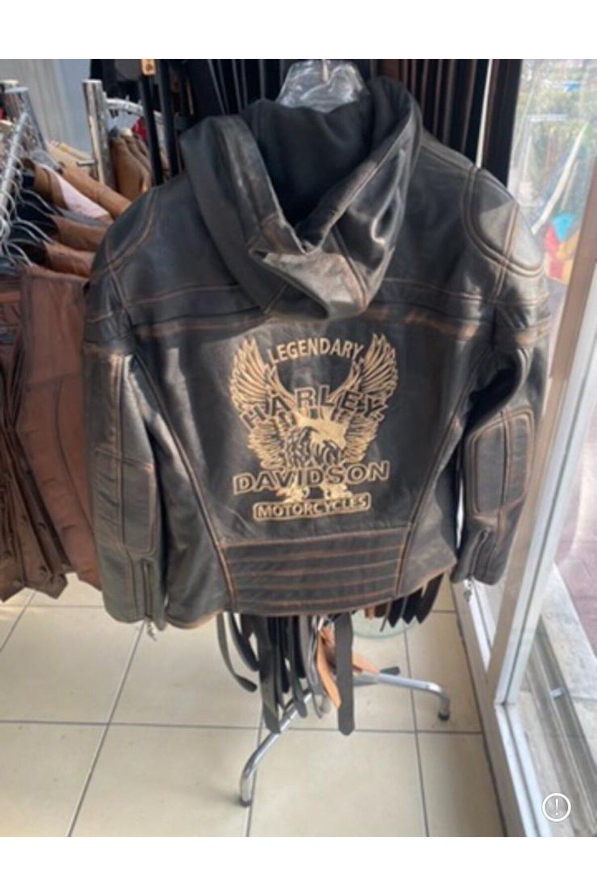 NYC GİYİM TEKSTİL Vintage Tarz Hakiki Deri Motosiklet Montlar, Koyun Derisi, Eskitme Tasarım, Orta Kalınlık