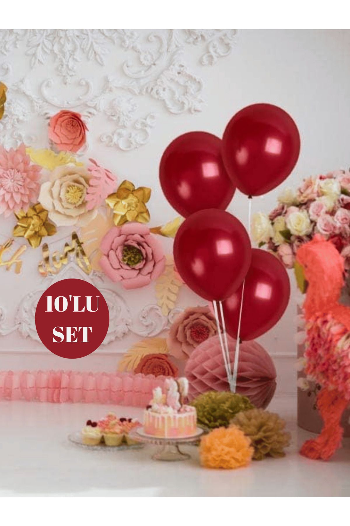 Bunloon Metalik Bordo Balon – Lüks ve Derin Tonlu Parti Süsleme Balonu