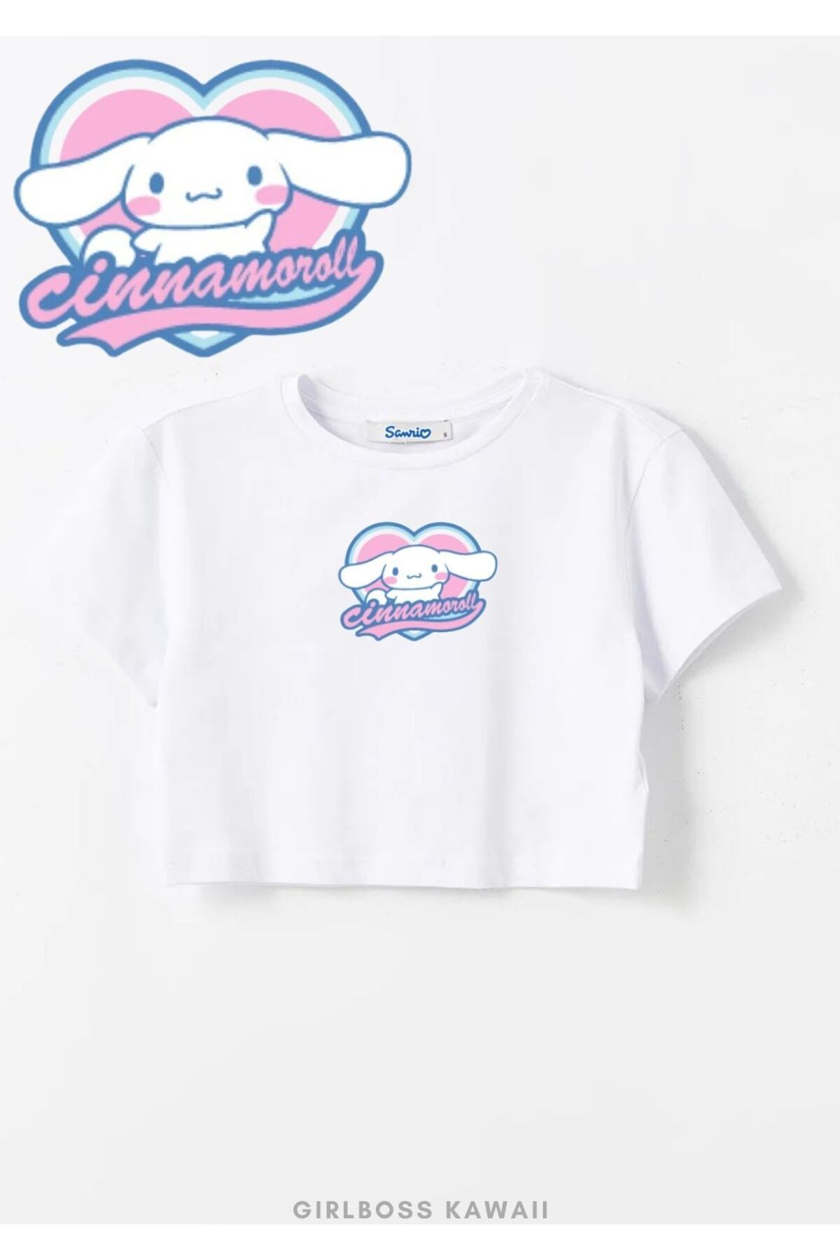 Girlboss Kawaii Girlboss Cinnamoroll crop t-shirt buxe beyazı , 10 farklı model