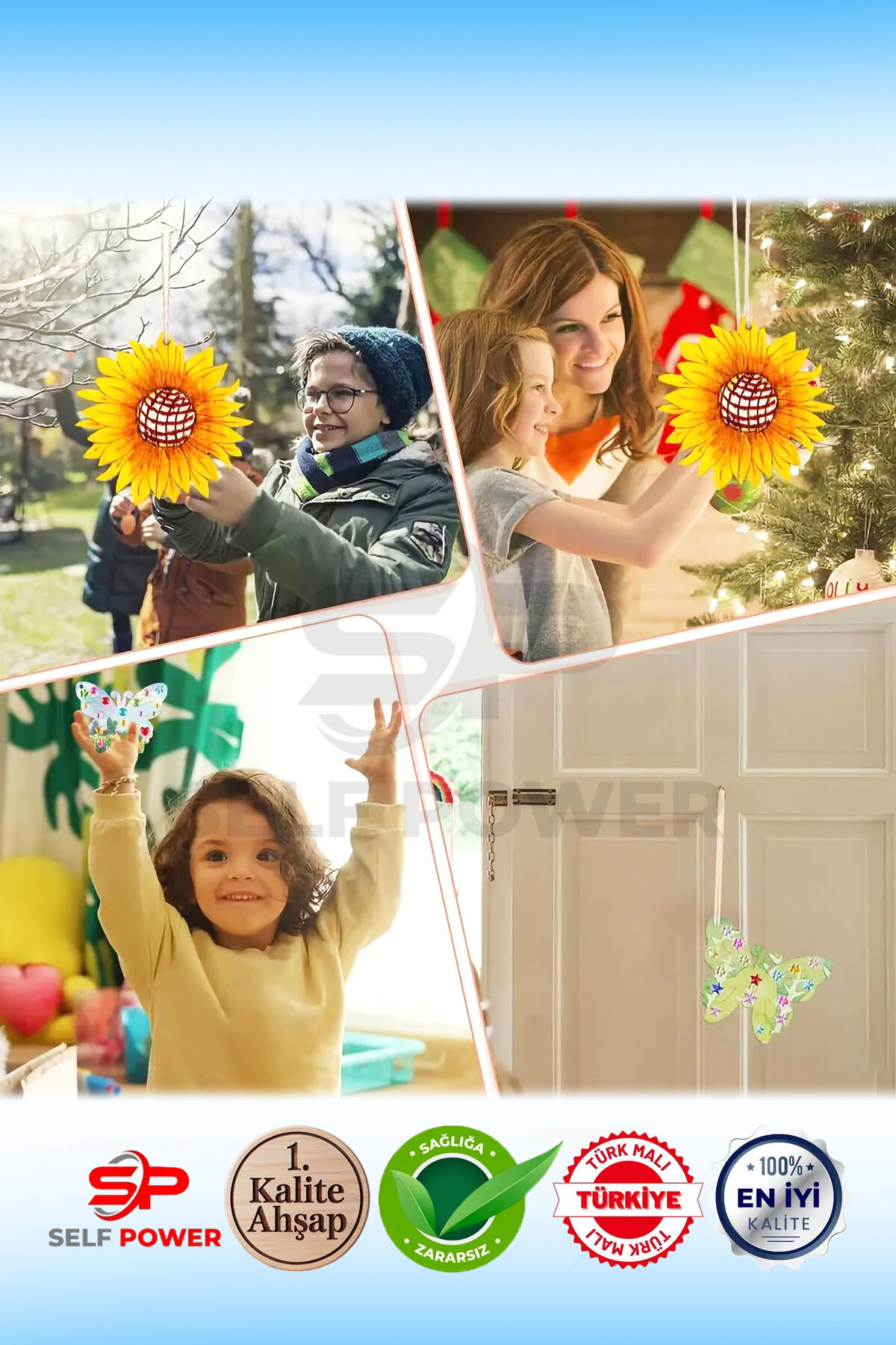 Self Power Ahşap El Sanatları Seti Boya Fırçaları Yaratıcı Sanatlar ve Çocuklar için El Sanatları Eğitici Oyun fotoğrafı 7 (önizleme)