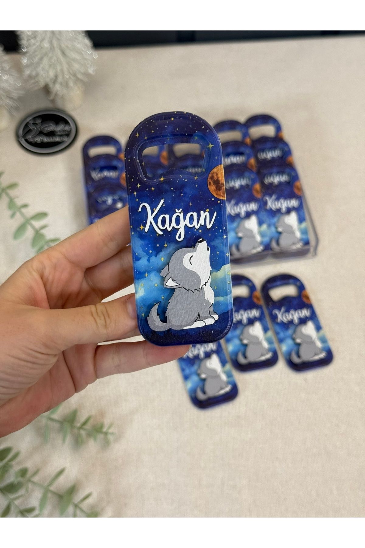 Baykuş Craft Mimarlık 3 Boyutlu Kabartmalı Yeni Doğan Mevlit Hediyelik Konsept Bebek Açacak Magnet-Kurtlu-Toplam 20 Adet