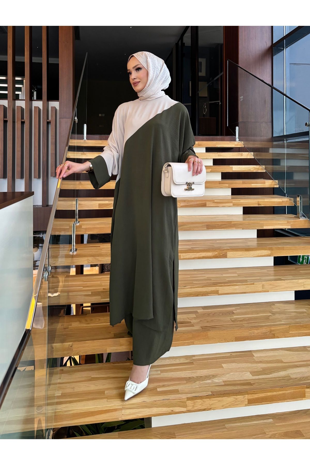 sevannaluxurydesign Çift renk tunik & pantolon ikili takım