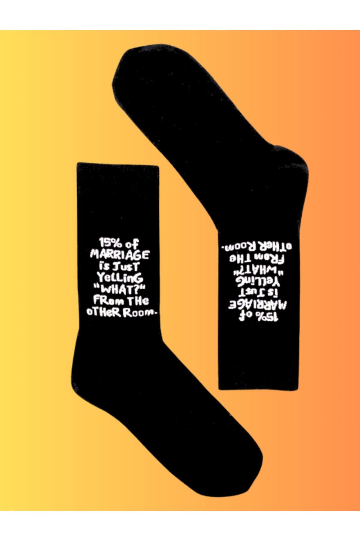 Shuttle Park Özel Seri Socks Renkli Eğlenceli Happy Marriage Yazılı Rahat Tasarım Tarz Kokulu Dikişsiz Çorap