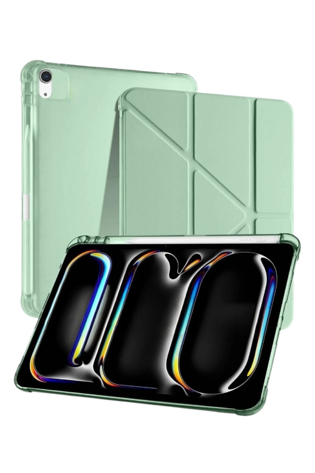 KILIF HOUSE Apple iPad Air 13inç M2 2024 Uyumlu Kılıf Kalem Şarj Bölmeli Tablet Kılıfı A2898 A2899 A2900