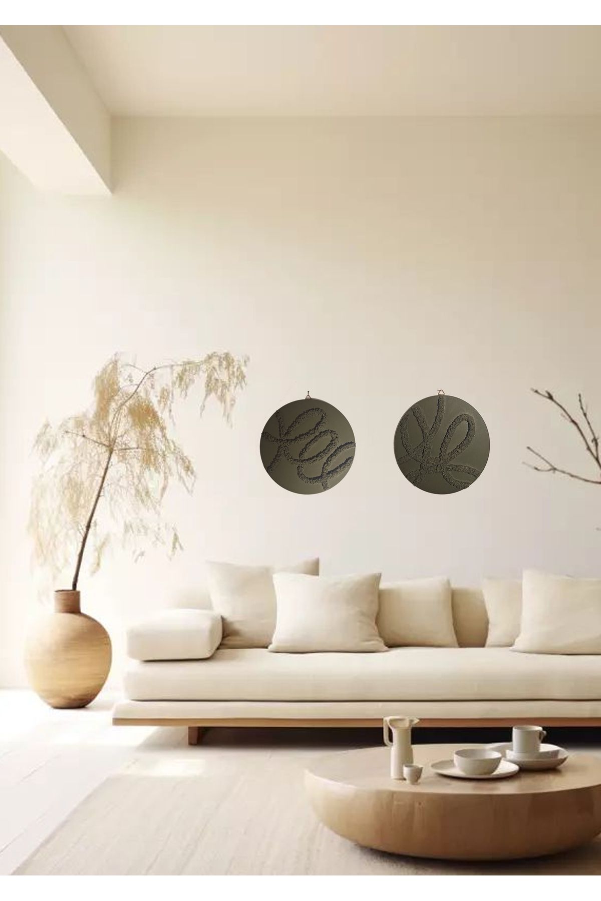 HandCo BOHO TABLO MDF RÖLYEF EL YAPIMI cm çap