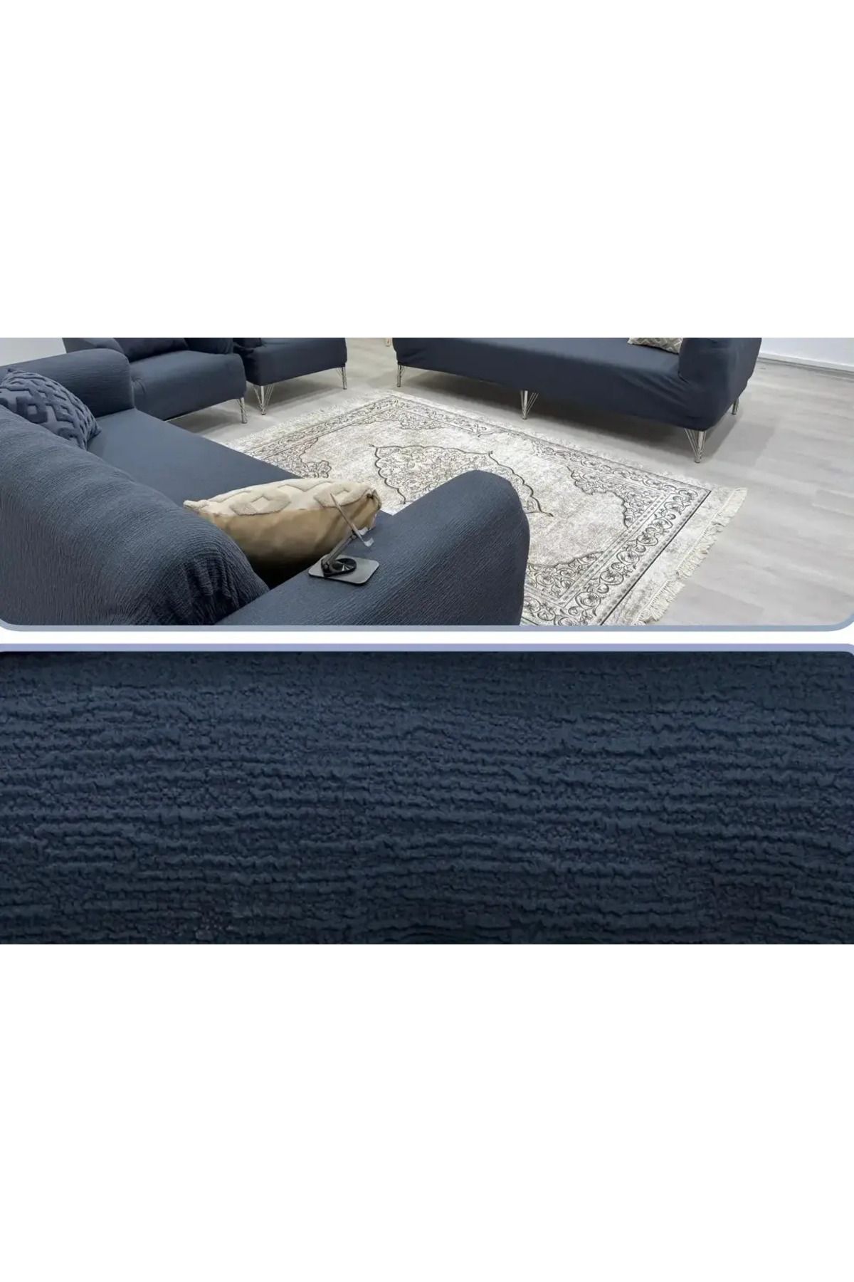 ZEYNO HOME TEKSTİL Yıkanabilir Jakarlı Koltuk Örtüsü – 4’lü Set (3+3+1+1), Esnek Ve Lastikli