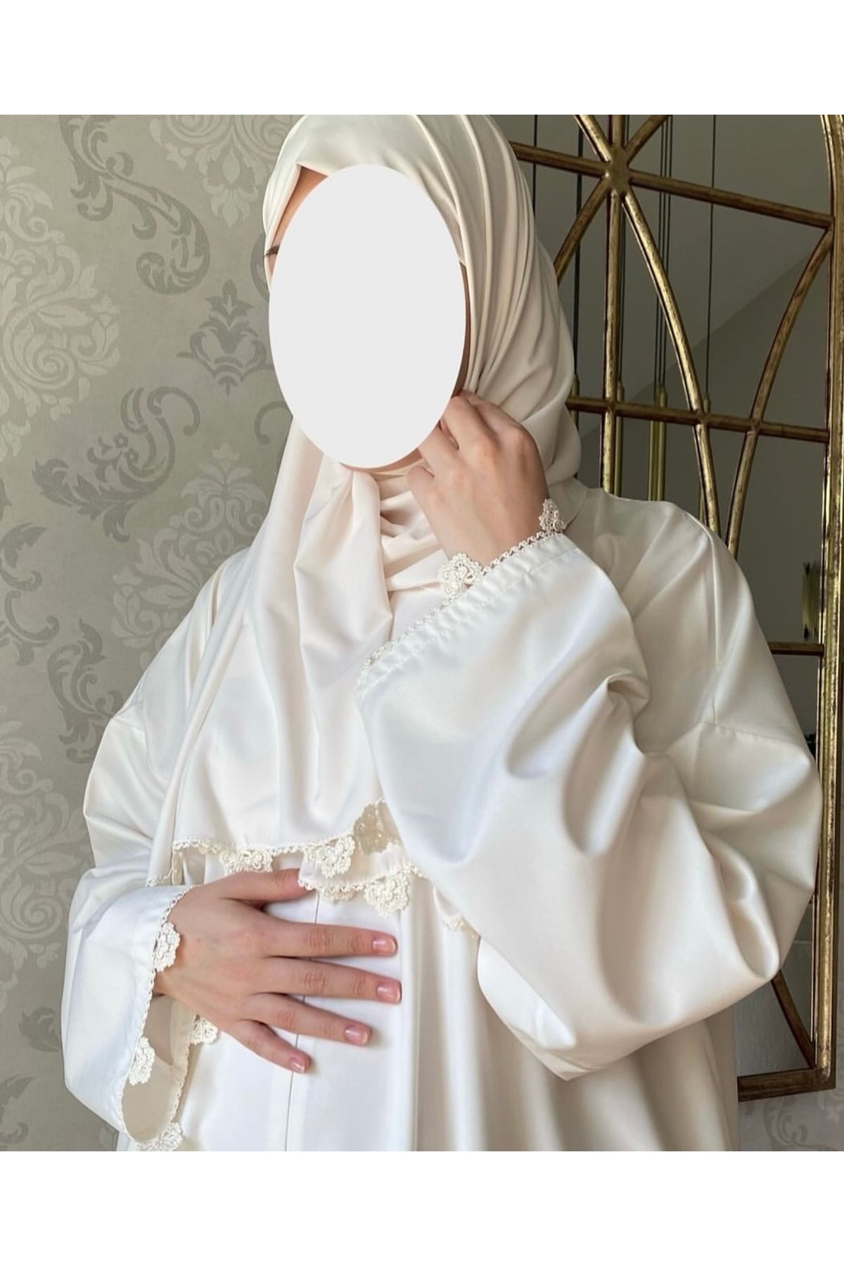 Nimet Abla Butik El işlemeli namaz elbise takımı