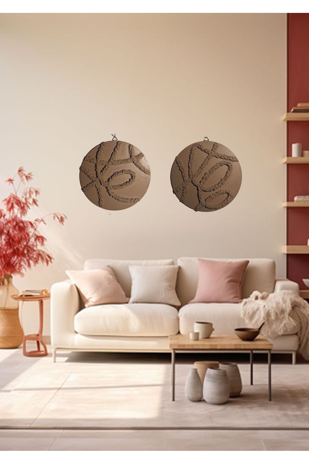HandCo BOHO TABLO MDF RÖLYEF EL YAPIMI cm çap