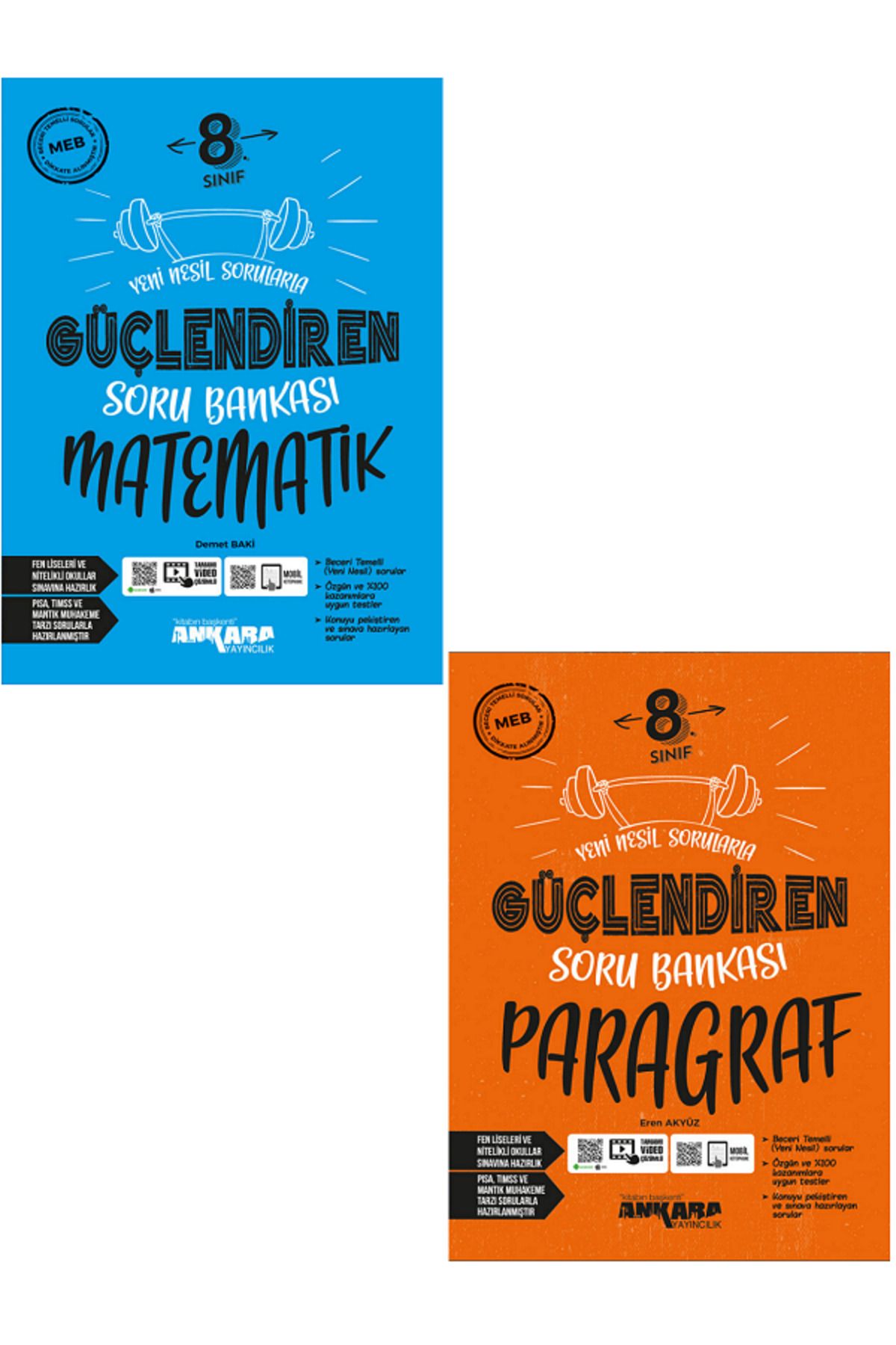 Efsane Yayınları 8.Sınıf Ankara Güçlendiren Matematik + Paragraf Soru Bankaları - 2 KİTAP - Video Çözümlü