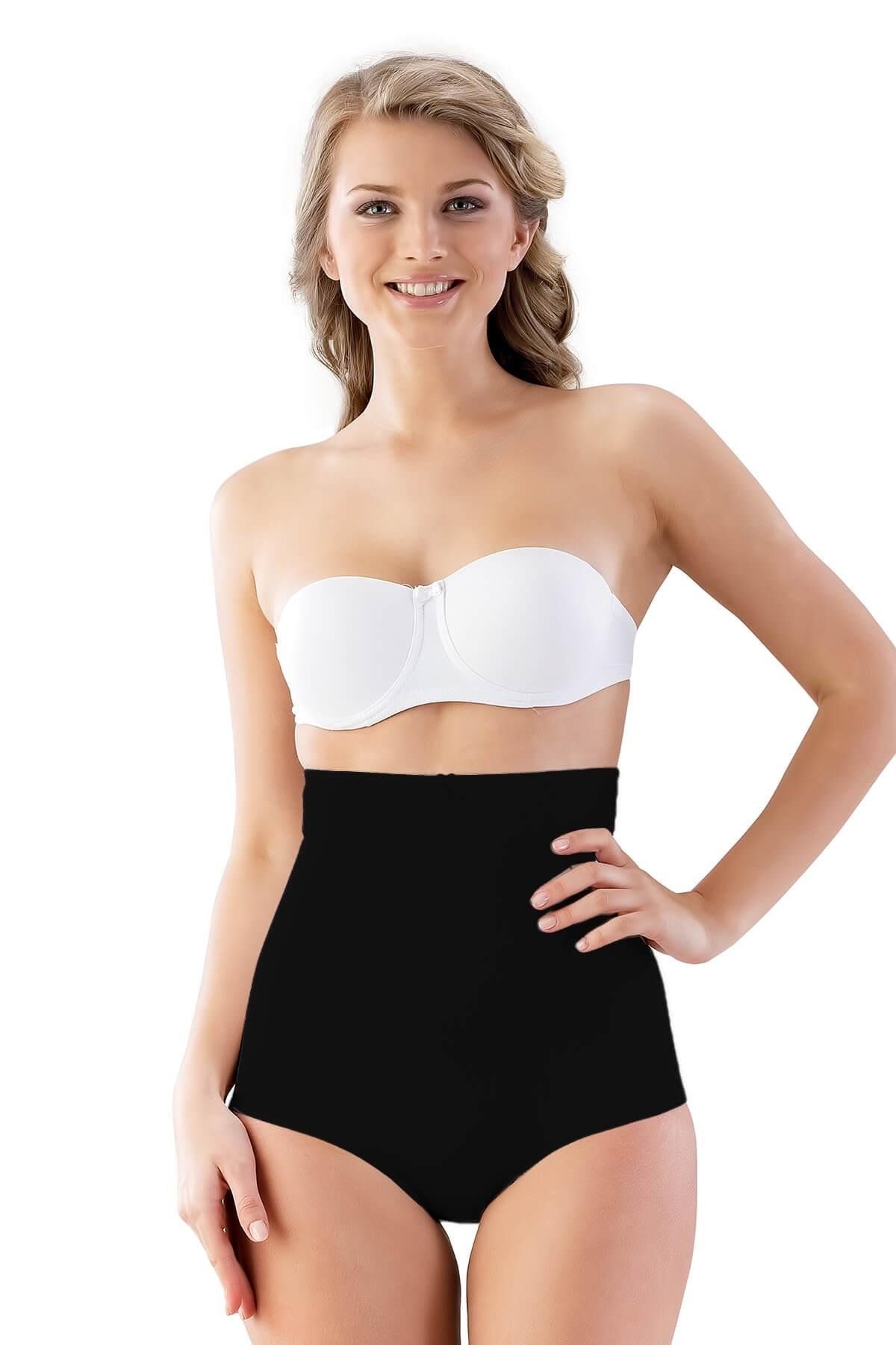 GiyimCity SİYAH Yüksek Bel Slip Lazer Korse