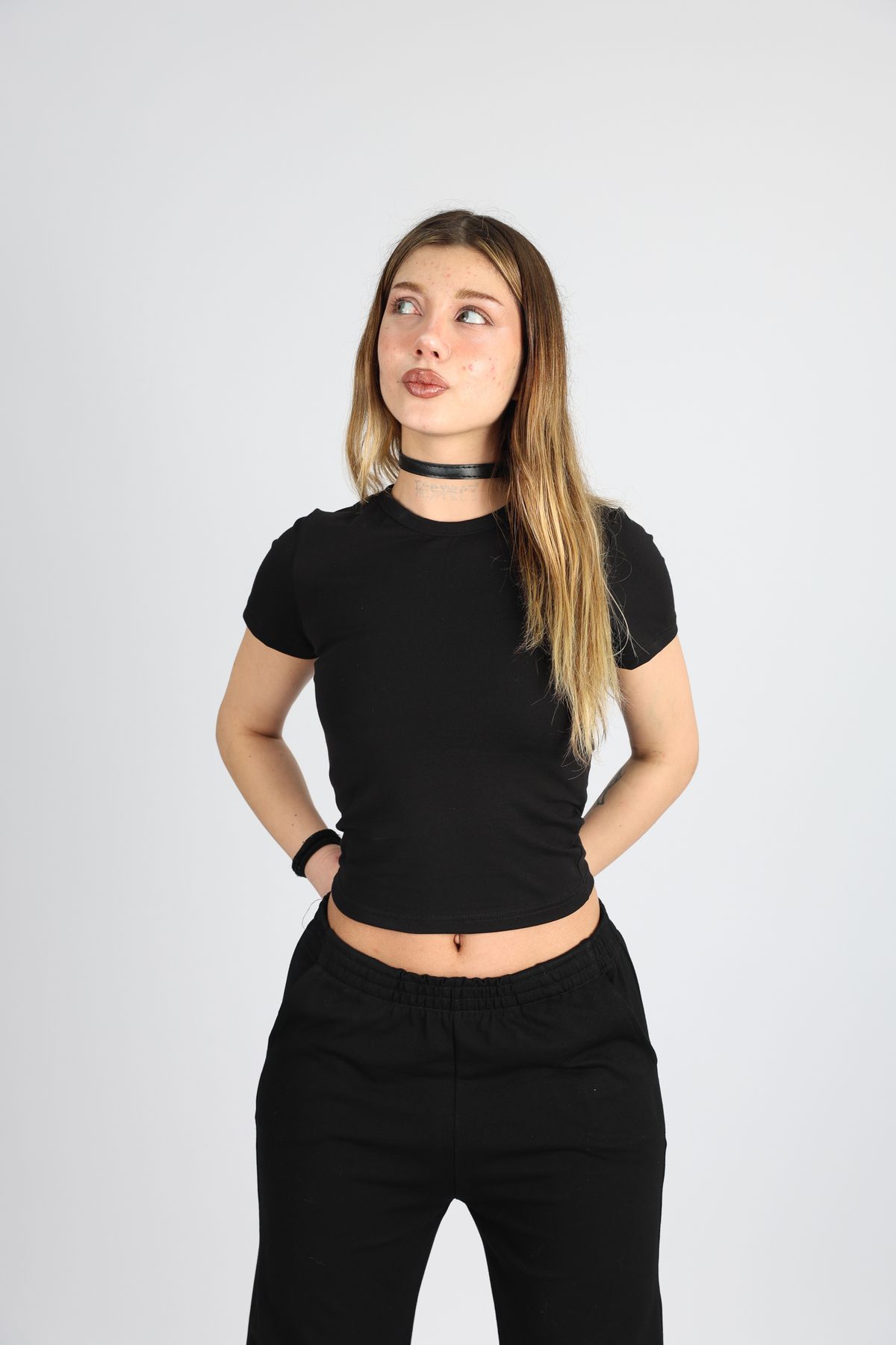 QZE PAMUK CROP tsirt