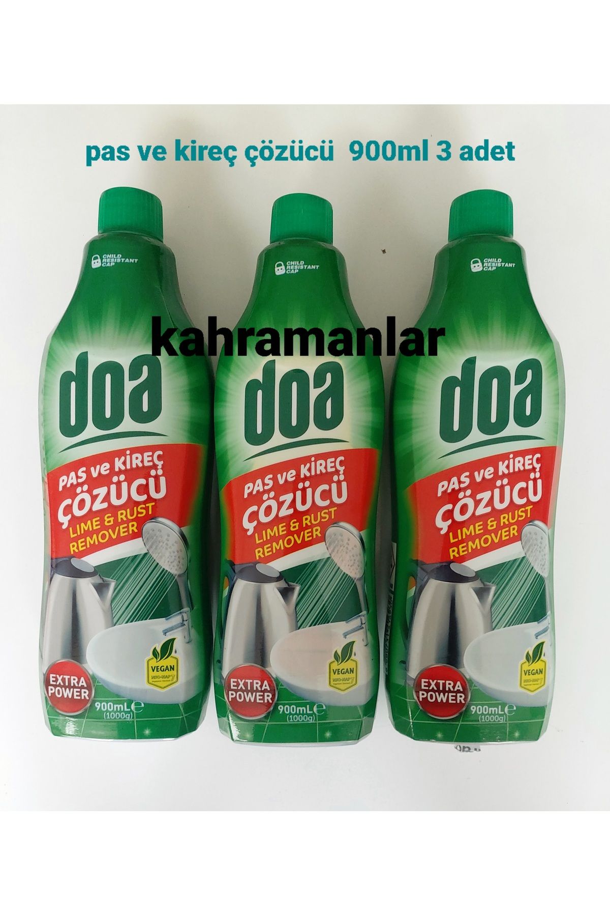 YEŞİLLİ STORE Pas ve kireç çözücü 900 ml 3 adet