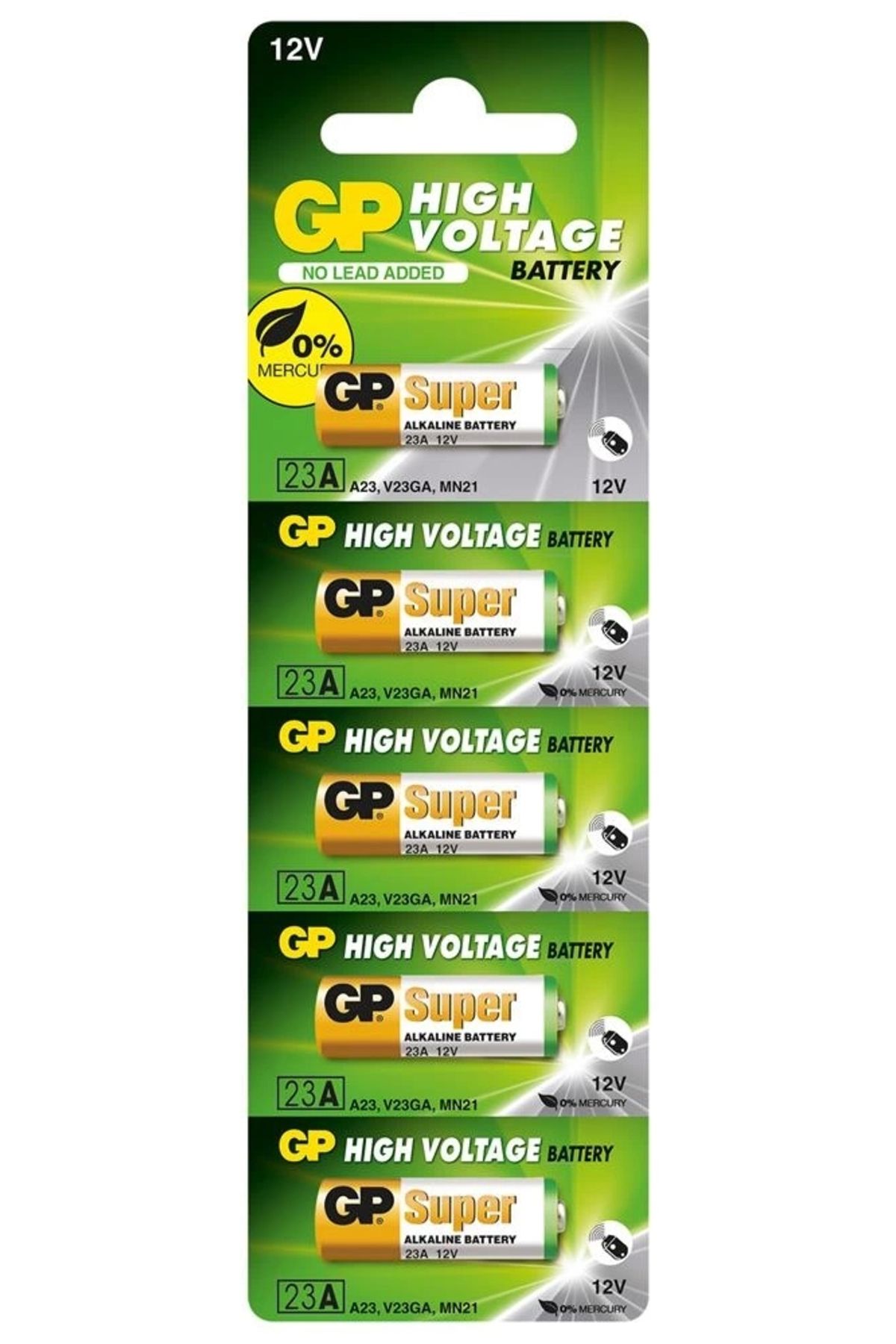GP GP23A-C5 23A 12V Alkalin Spesifik 50li Paket Paket Pil Kumanda
