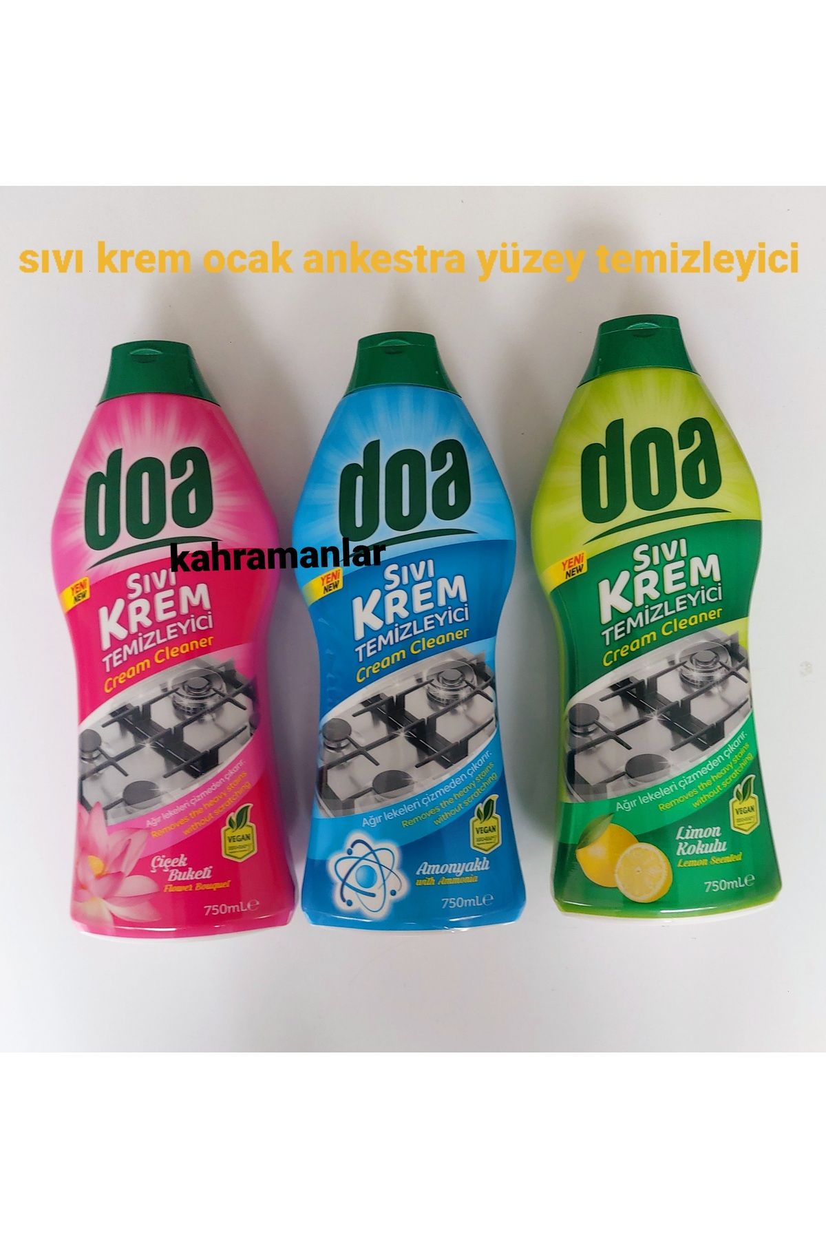 YEŞİLLİ STORE Ankestra Ocak yüzeyler için Sıvı krem 3 adet 750 ml