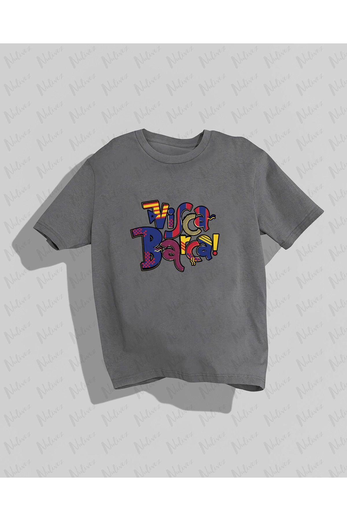 Nulivez Barcelona Tasarımı Baskılı Yüksek Kalite Kompakt Unisex Oversize T-Shirt