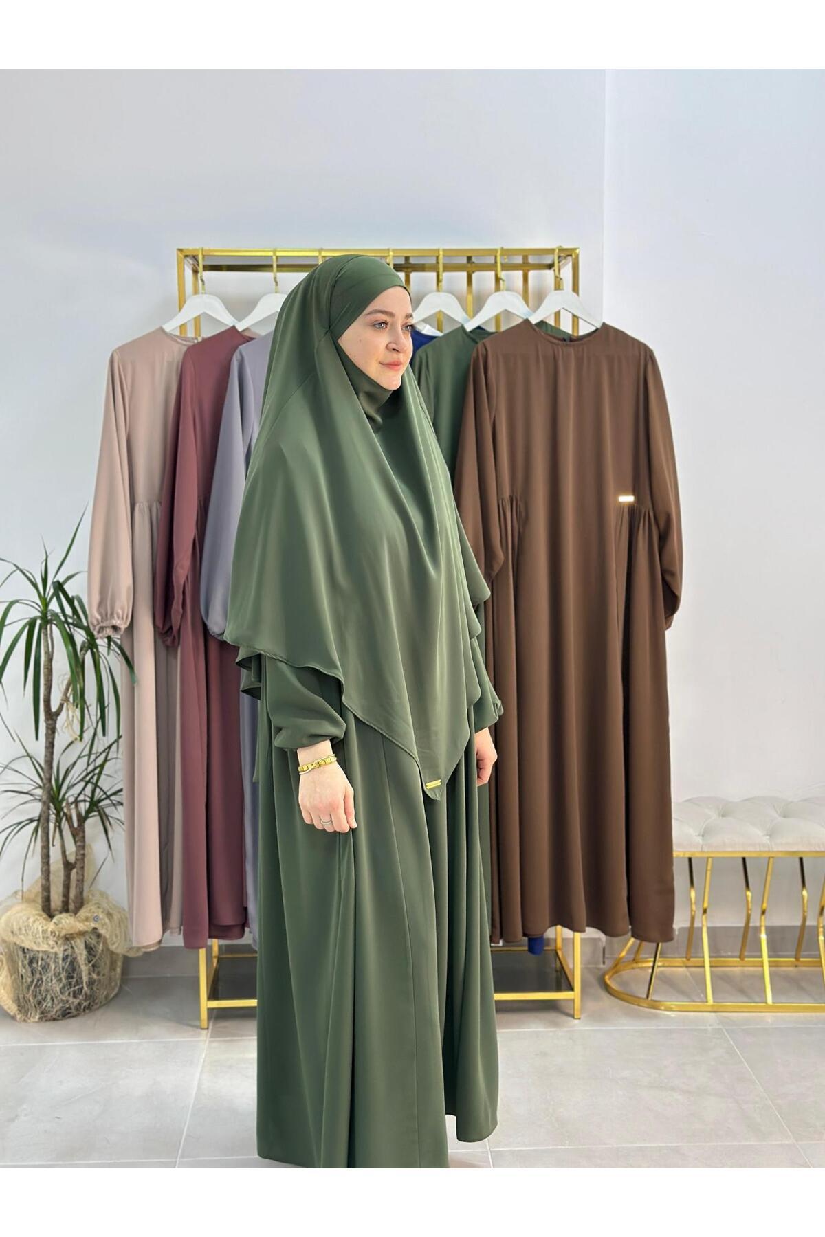 Abaya & Abaya Soufflé Suit Suitable For Robe .hac And Umrah Green Color
