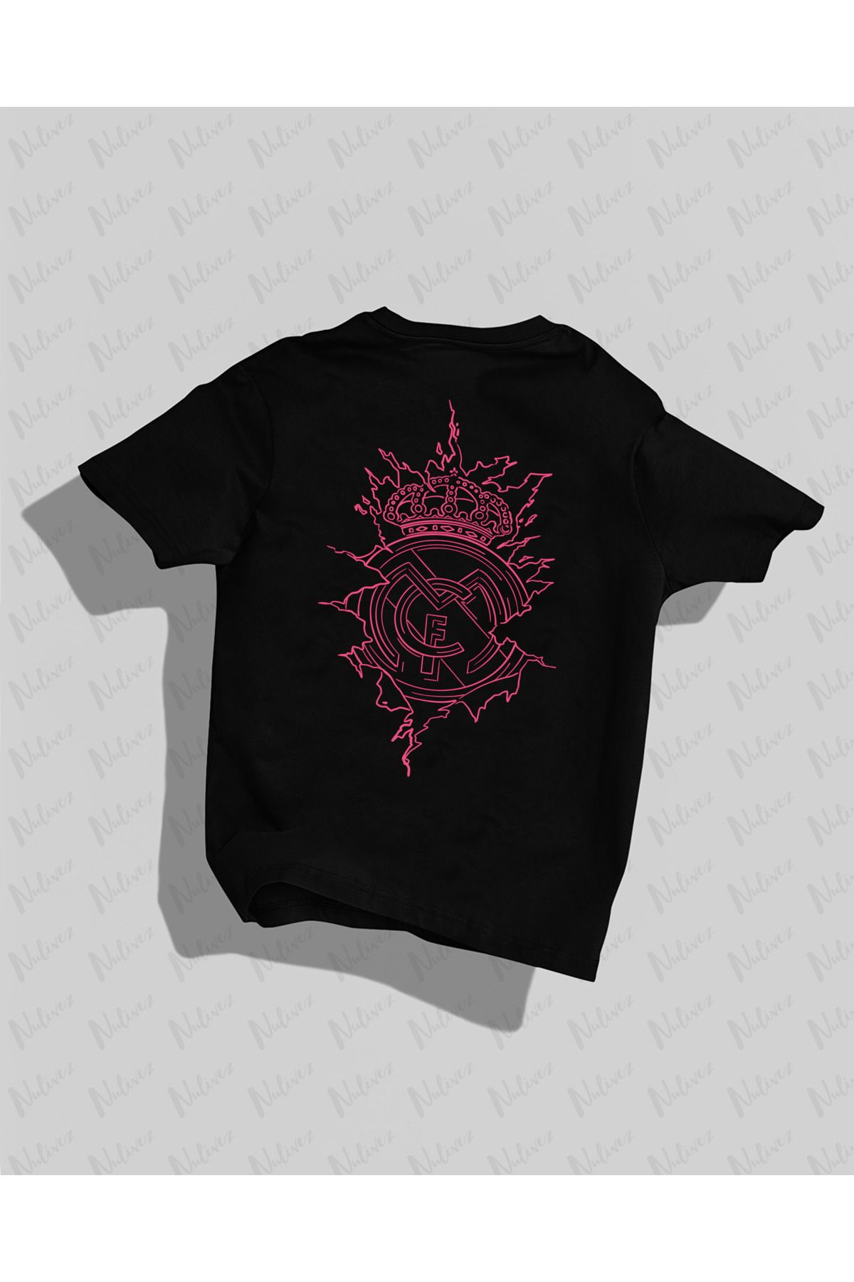 Nulivez Real Madrid Tasarımı Sırt Baskılı Yüksek Kalite Kompakt Unisex Oversize T-Shirt