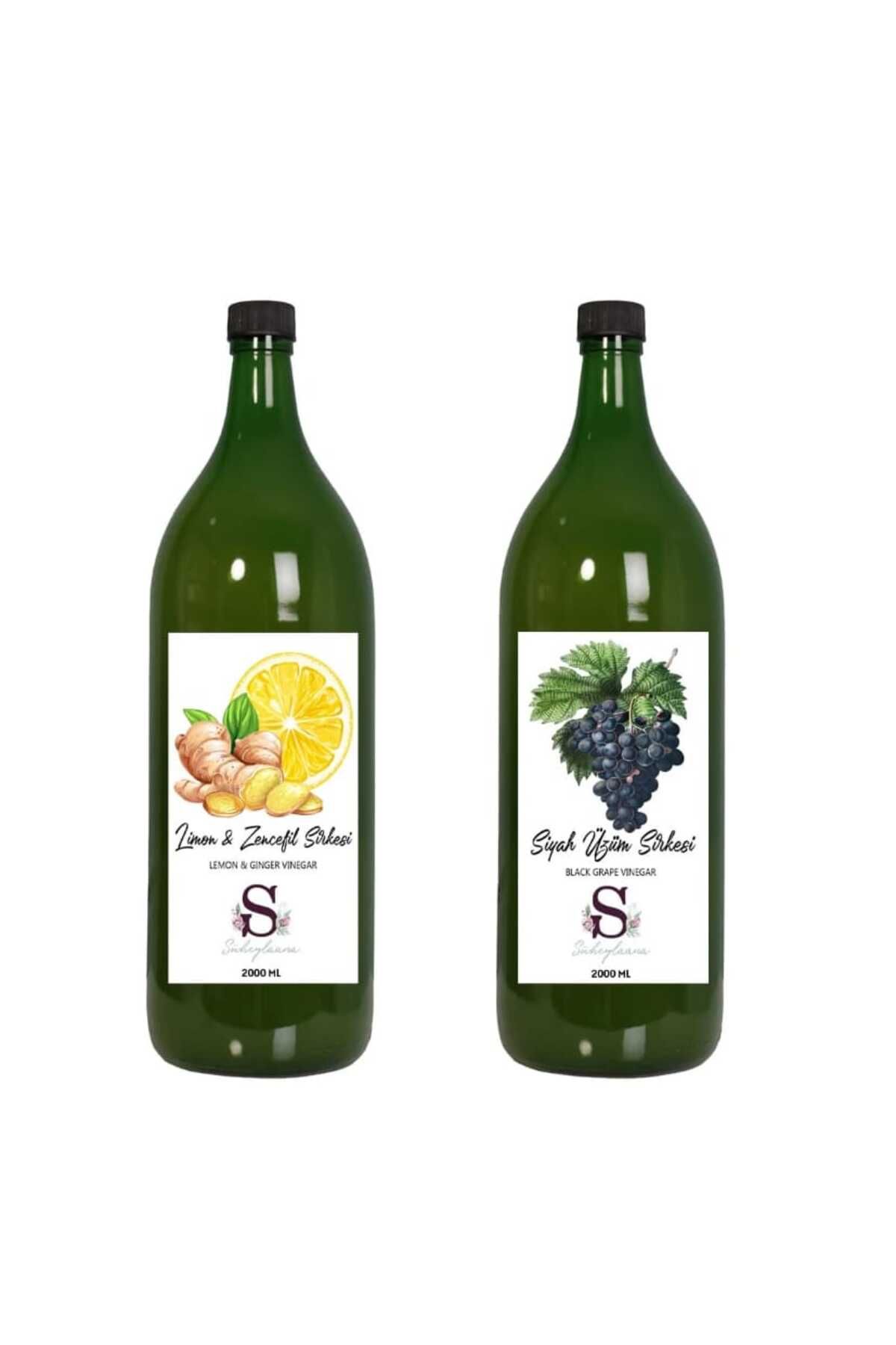 Süheylaana Doğal Limon & Zencefil Sirkesi 2000 Ml - Doğal Siyah Üzüm Sirkesi 2000 Ml