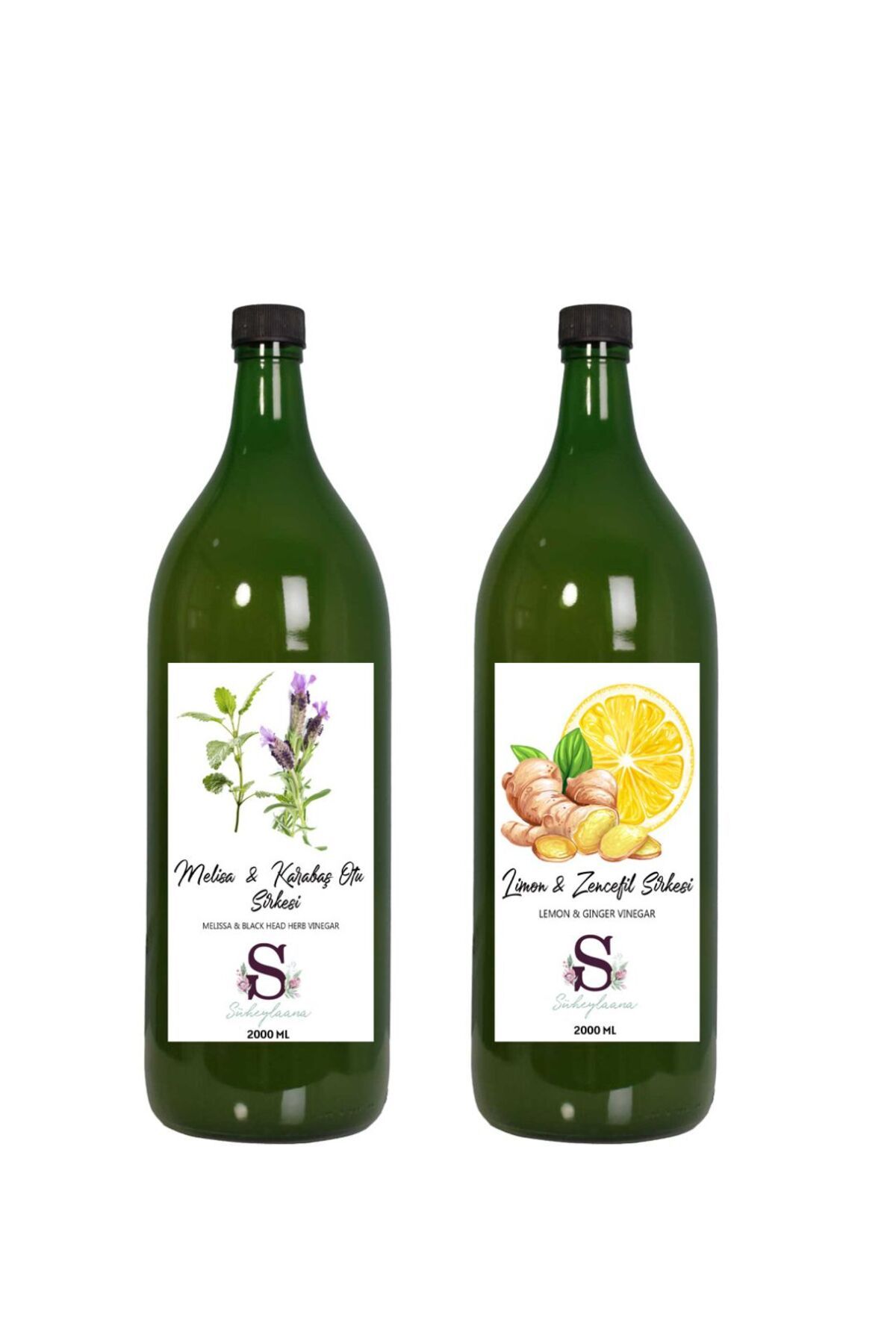 Süheylaana Doğal Melisa & Karabaş Sirkesi 2000 Ml - Doğal Limon & Zencefil Sirkesi 2000 Ml