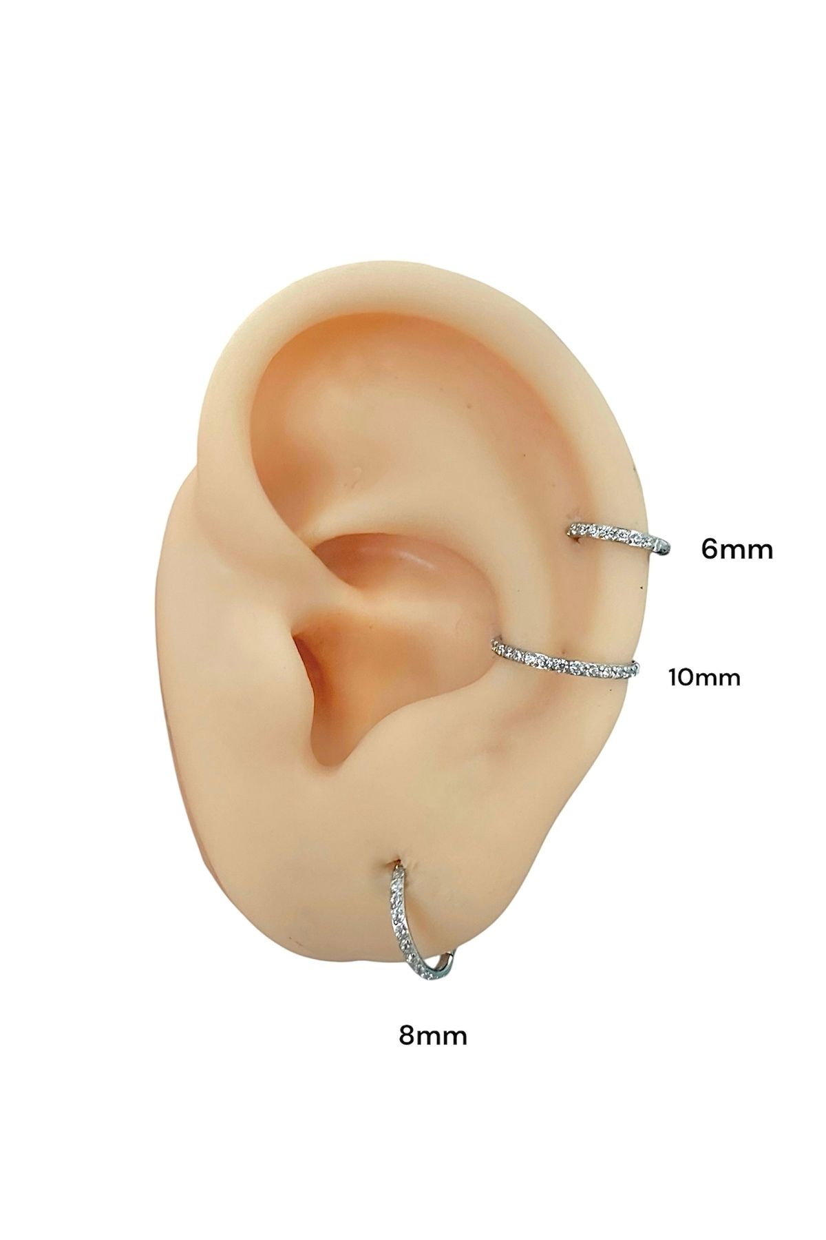 My Bellas Jewels G23 Titanium Zirkon Taşlı Halka Piercing, Tragus, Helix, Lobe (1 Adet)