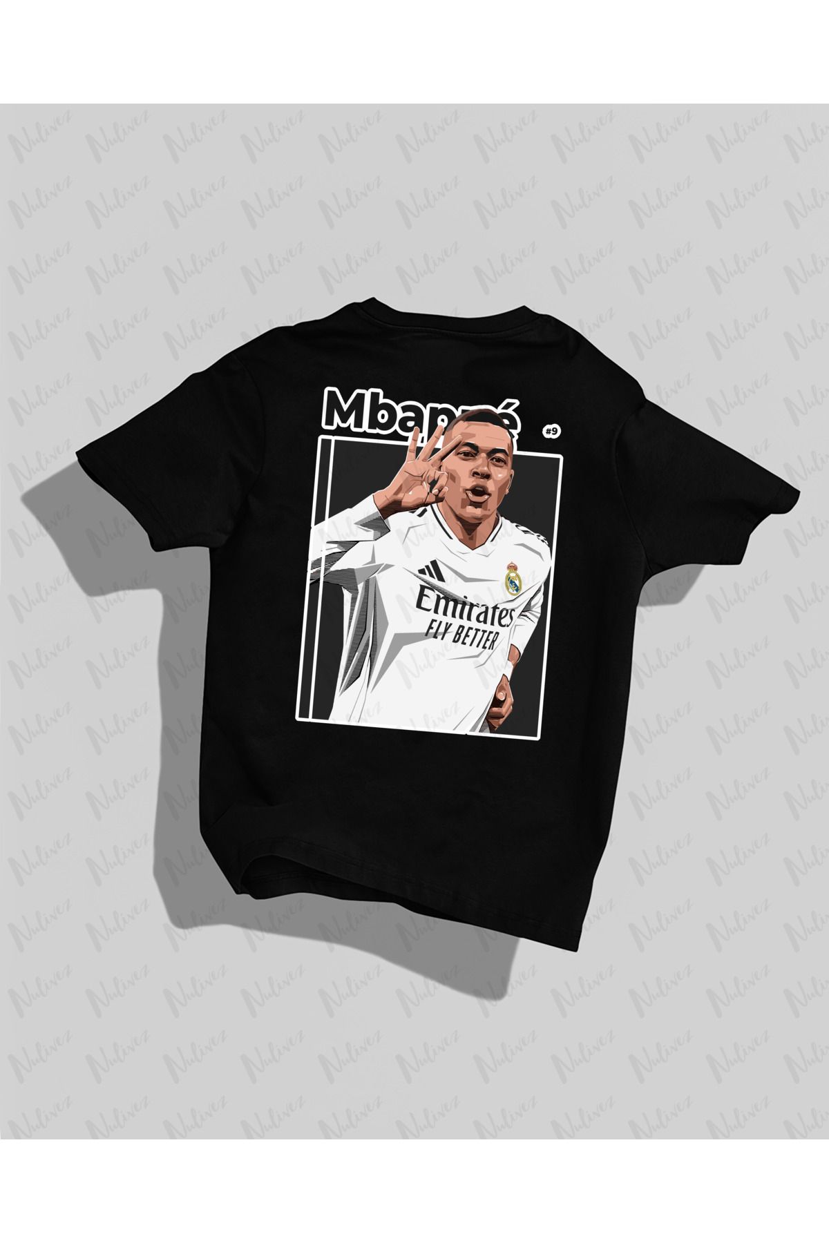 Nulivez Mbappe Tasarımı Sırt Baskılı Yüksek Kalite Kompakt Unisex Oversize T-Shirt