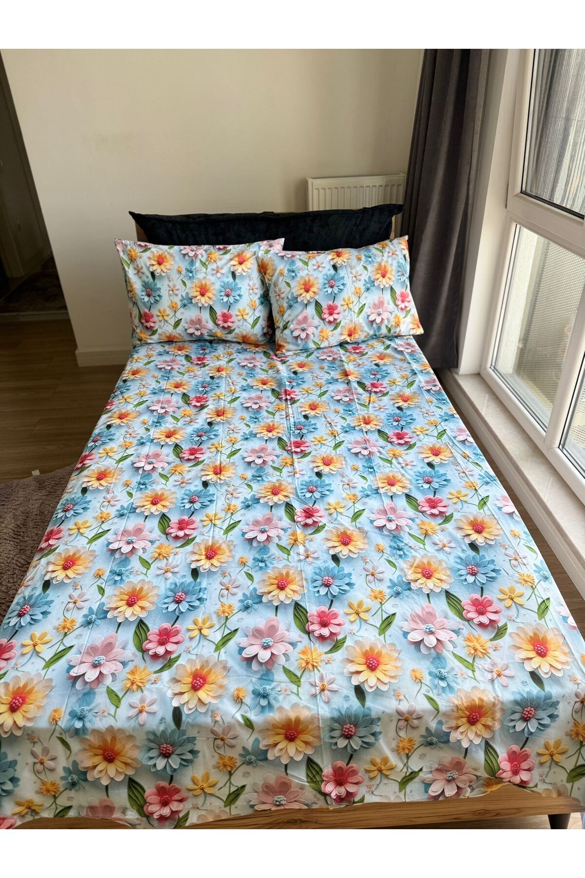 Sheri Home Kolay Ütülenir Çift Kişilik Çarşaf Yastık Set 2 Li Yastık Kılıfı Çarşafty555565565688