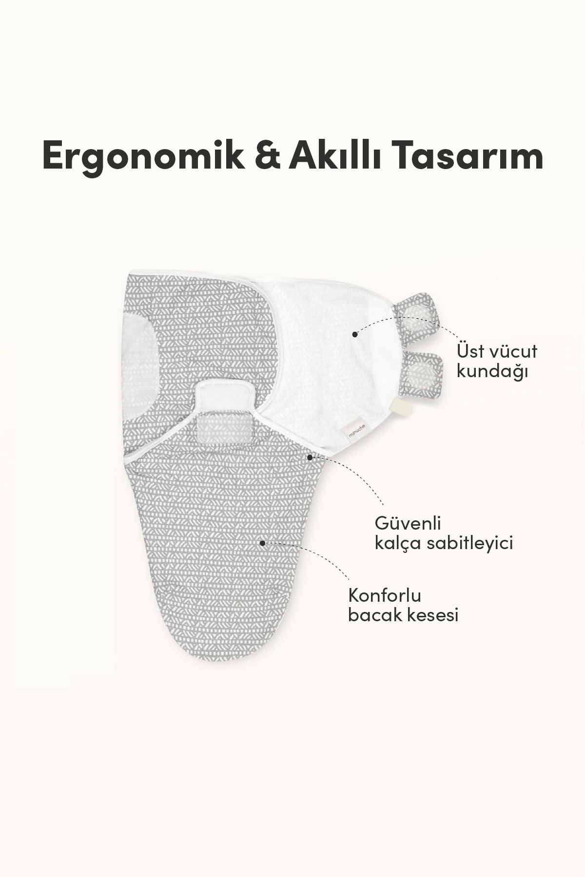 Minuche %100 Pamuk 3'lü Bebek Kundak ve Uyku Tulumu - Ergonomik Yenidoğan ve Bebek Kundak fotoğrafı 2 (önizleme)