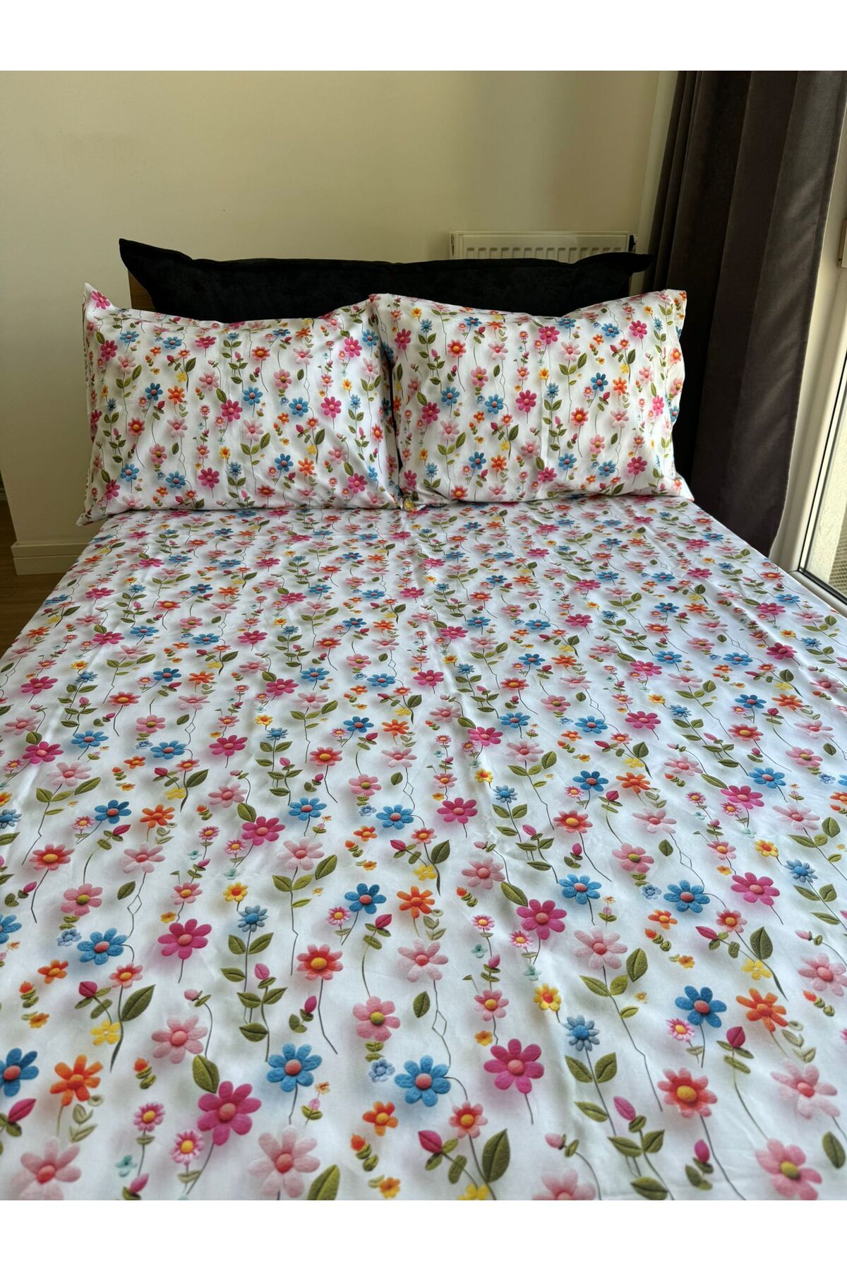 Sheri Home Kolay Ütülenir Çift Kişilik Çarşaf Yastık Set 2 Li Yastık Kılıfı Çarşafty555565565688