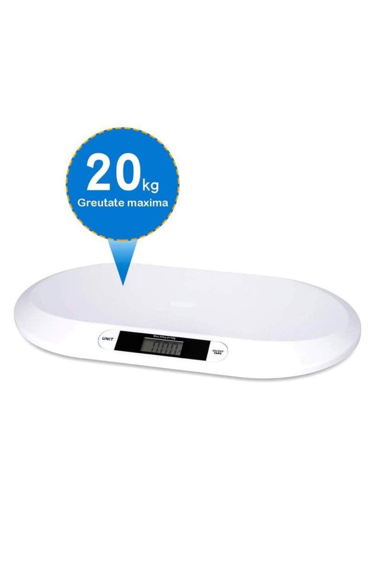SIKS-Electronic Baby Scale, 20kg, Precise Sensor, Hold Function, Automatic Shutoff, 56x33 cm, White 4