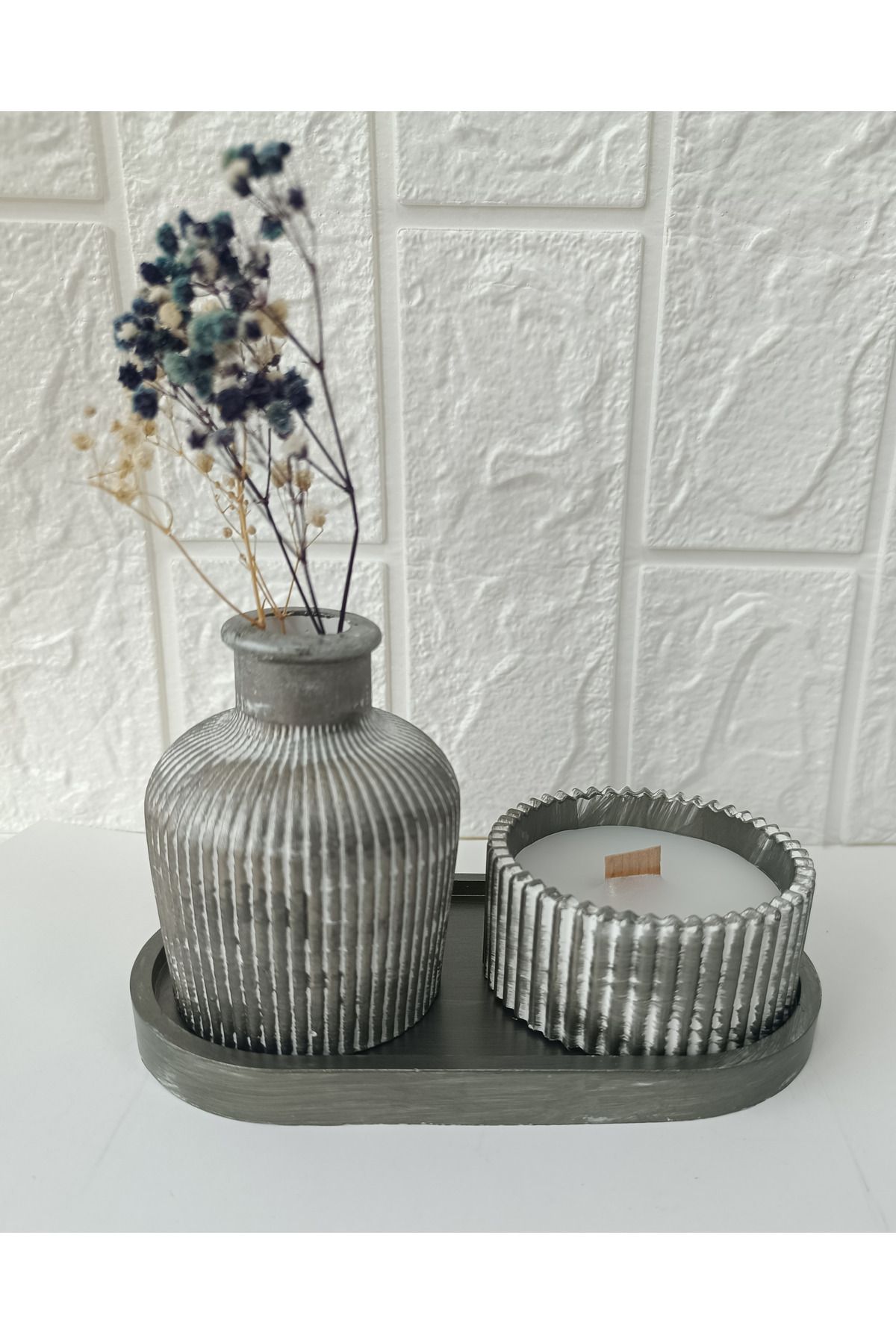 crafts tasarım atölyesi Crafts Tasarım Crafts Tasarım 3 Lü Dekoratif Mum Seti