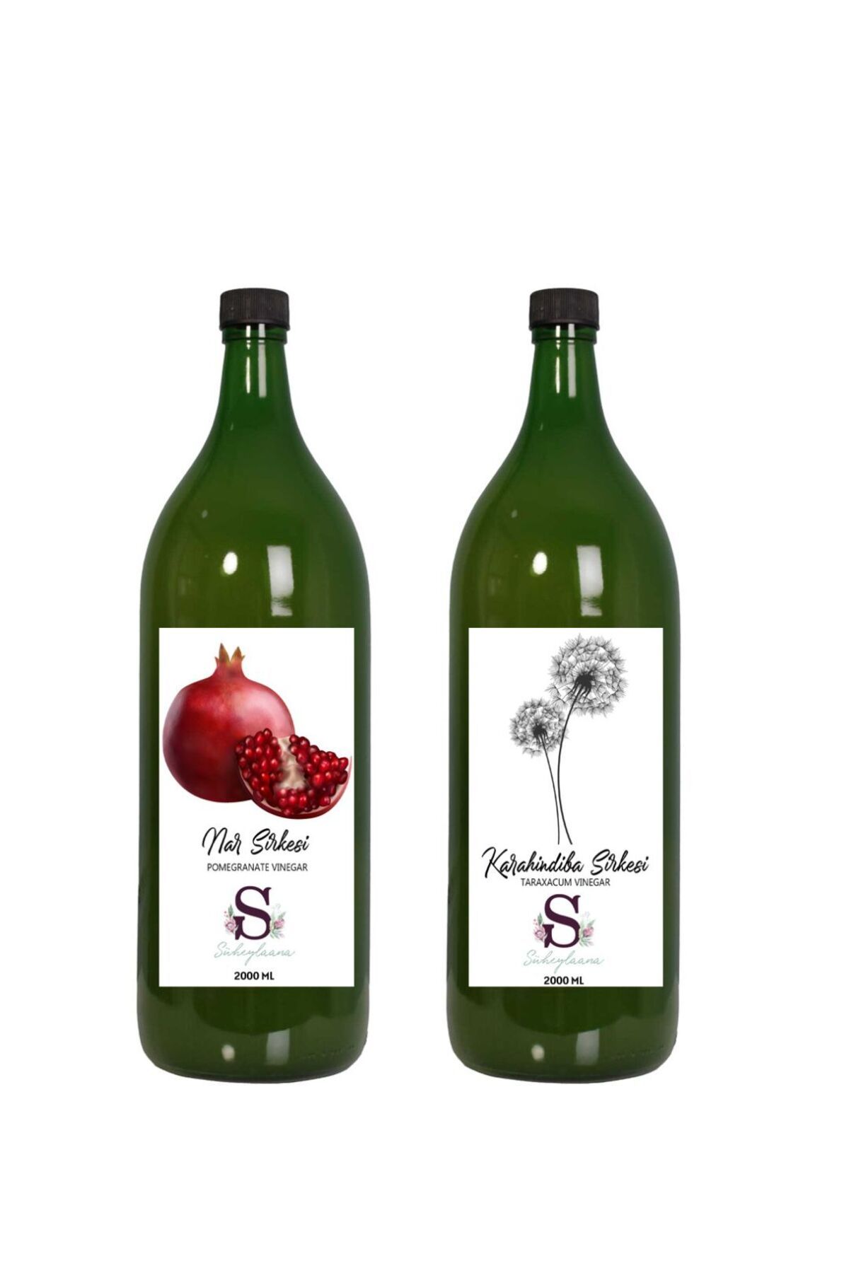 Süheylaana Doğal Nar Sirkesi 2000 Ml - Doğal Karahindiba Sirkesi 2000 Ml