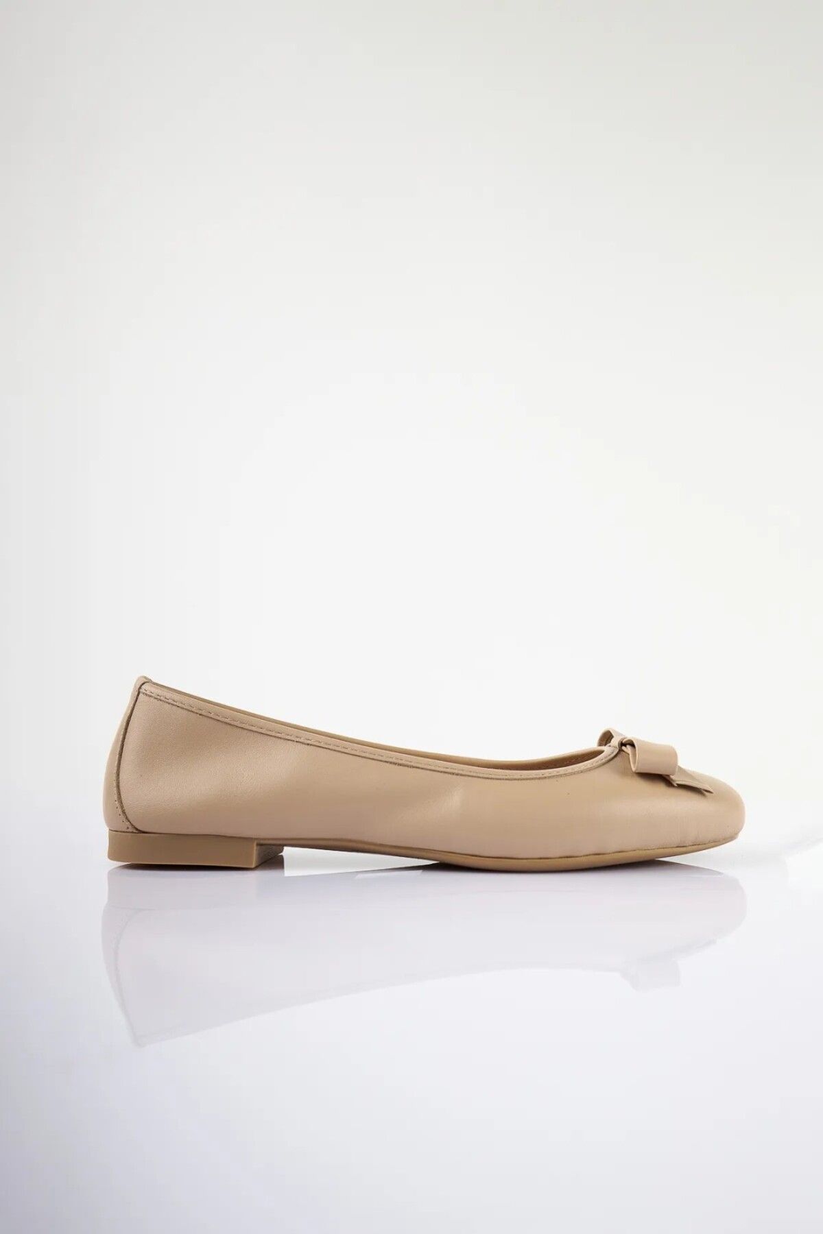 SU SHOE BOUTIQUE NO74 Sütlü Kahve Hakiki Deri Fiyonklu Babet