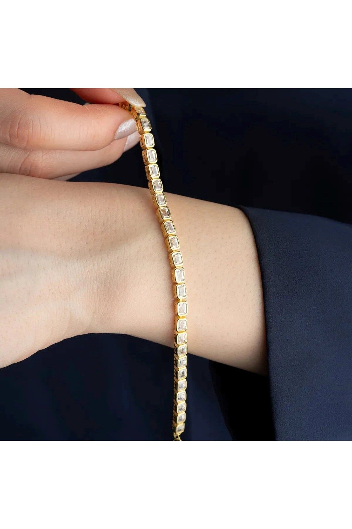 beonejewelry TAMTUR SIRA TAŞLI BİLEKLİK | 925 GÜMÜŞ