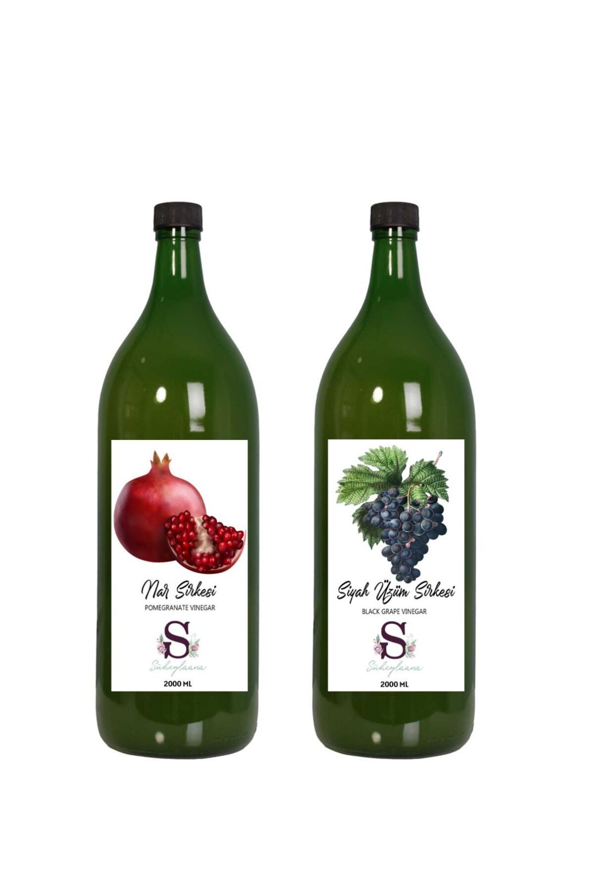 Süheylaana Doğal Nar Sirkesi 2000 Ml - Doğal Siyah Üzüm Sirkesi 2000 Ml